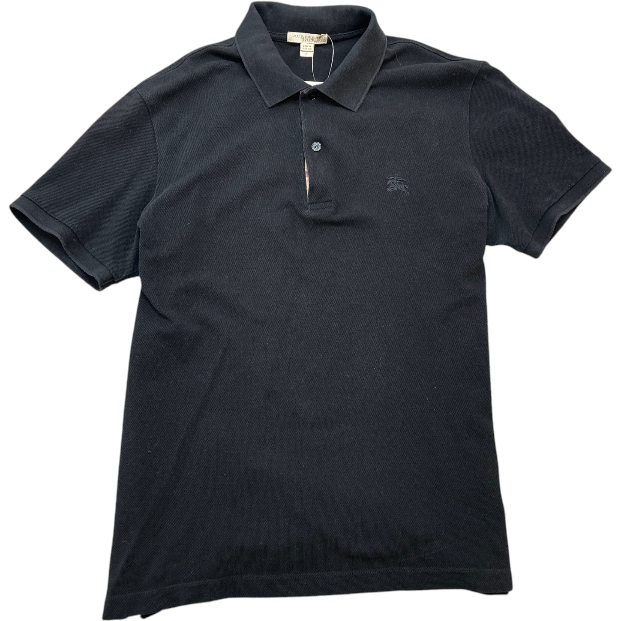 Men's Embroidered Logo Polo Shirt Black Size M