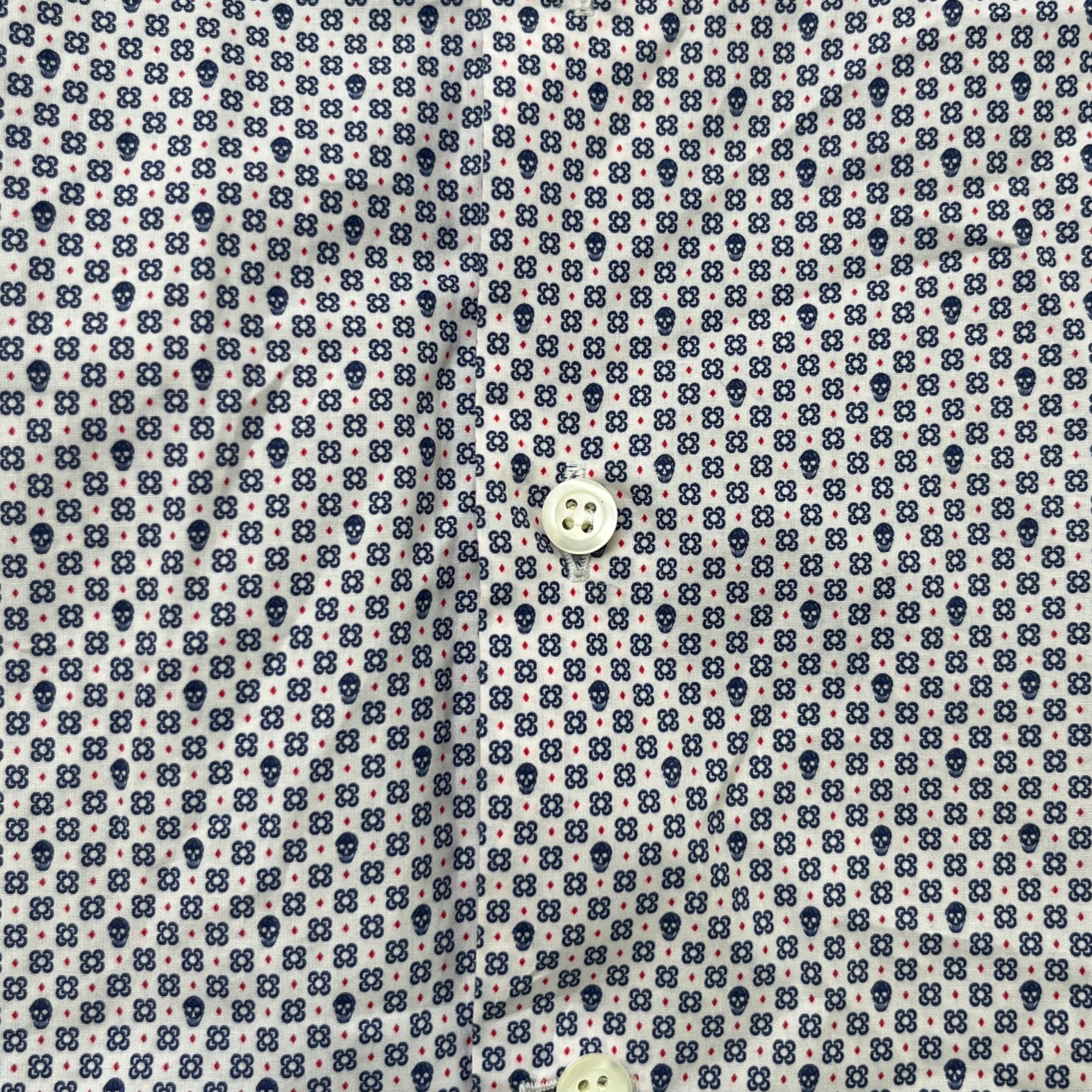 Men's Anagram Pattern Long Sleeve Shirt Blue Size M