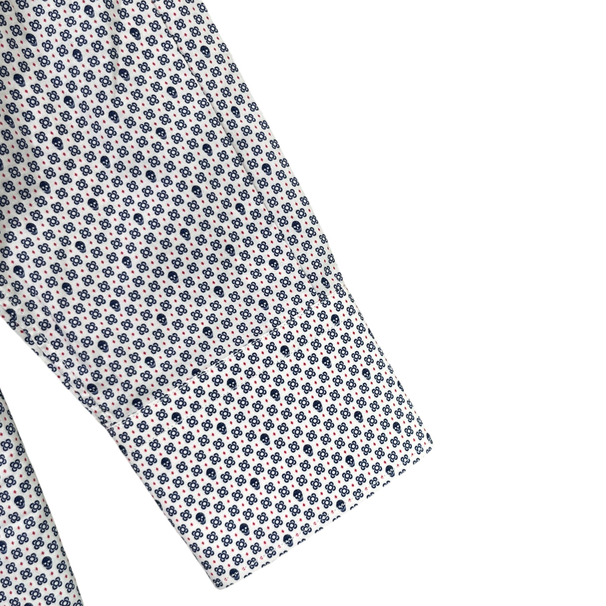 Men's Anagram Pattern Long Sleeve Shirt Blue Size M