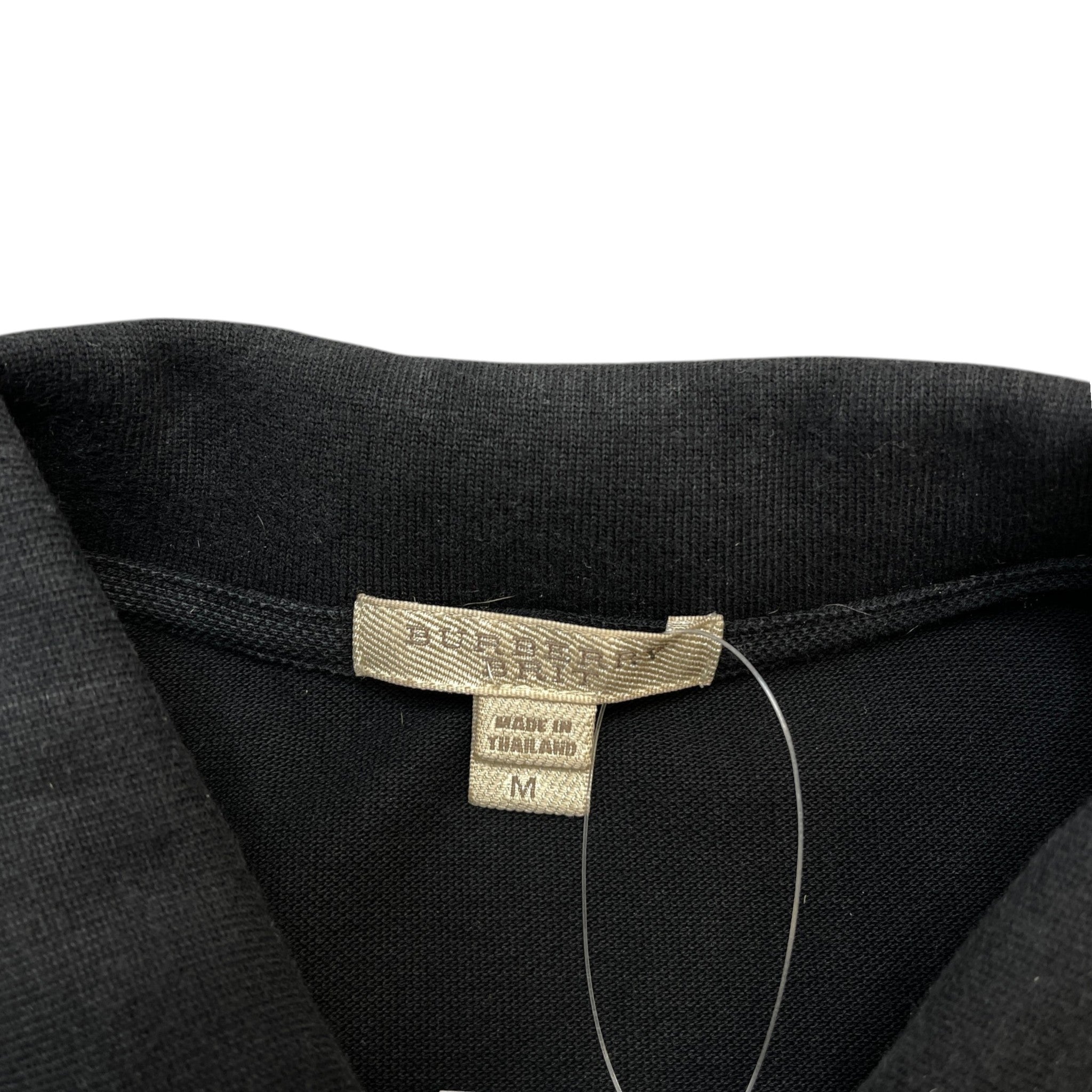 Men's Embroidered Logo Polo Shirt Black Size M