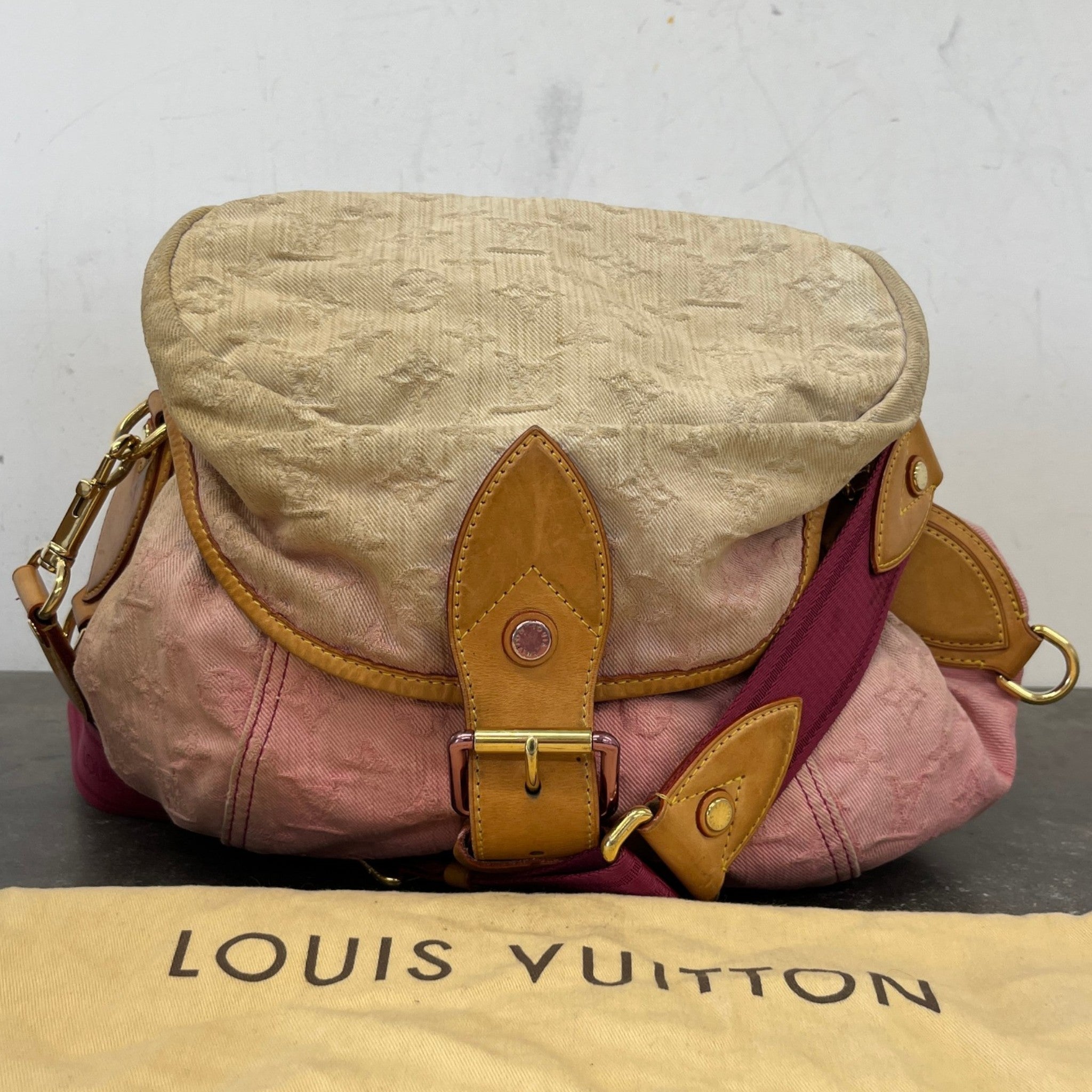 Women's Sunshine Denim Monogram Bag Pink