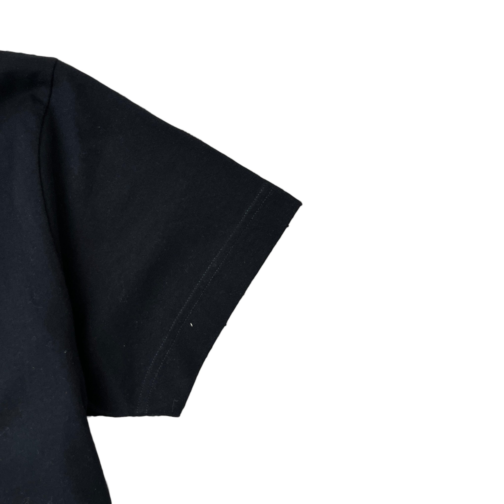 Men's Rhinestone Sprayed Logo T-Shirt Black Size M