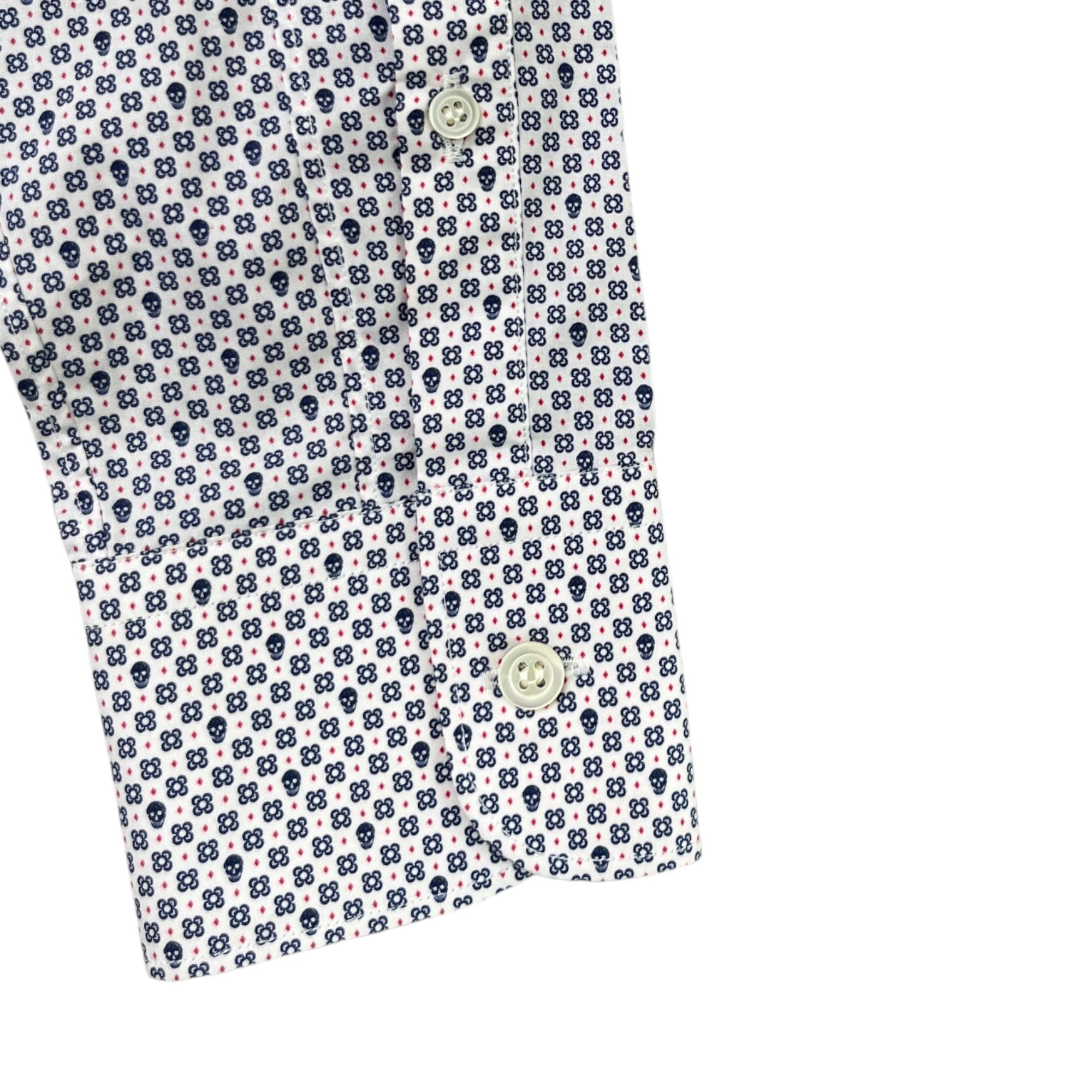 Men's Anagram Pattern Long Sleeve Shirt Blue Size M