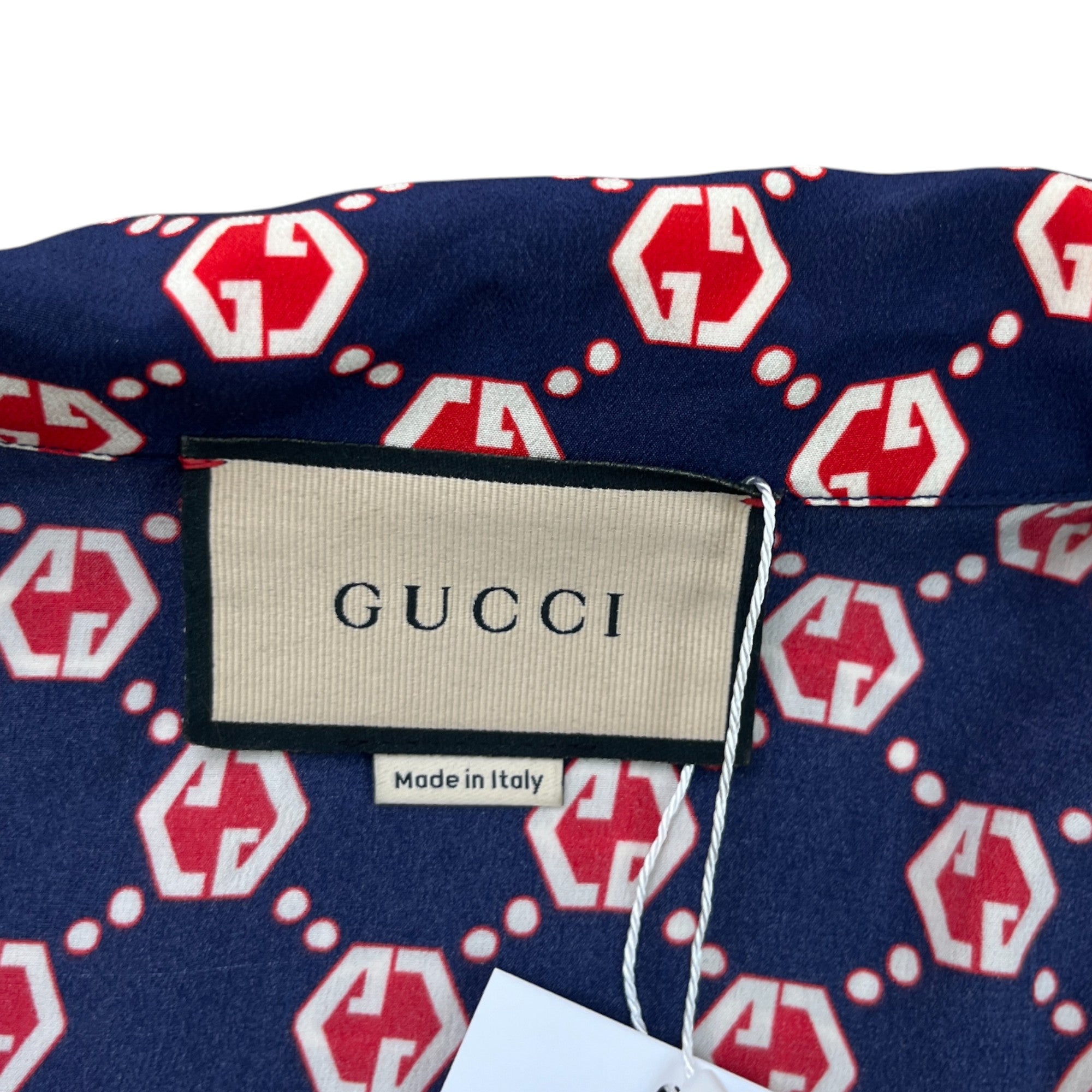 Men's Gg Silk Shirt & Short It 48 / Uk M Twin Set Suit Navy Size M