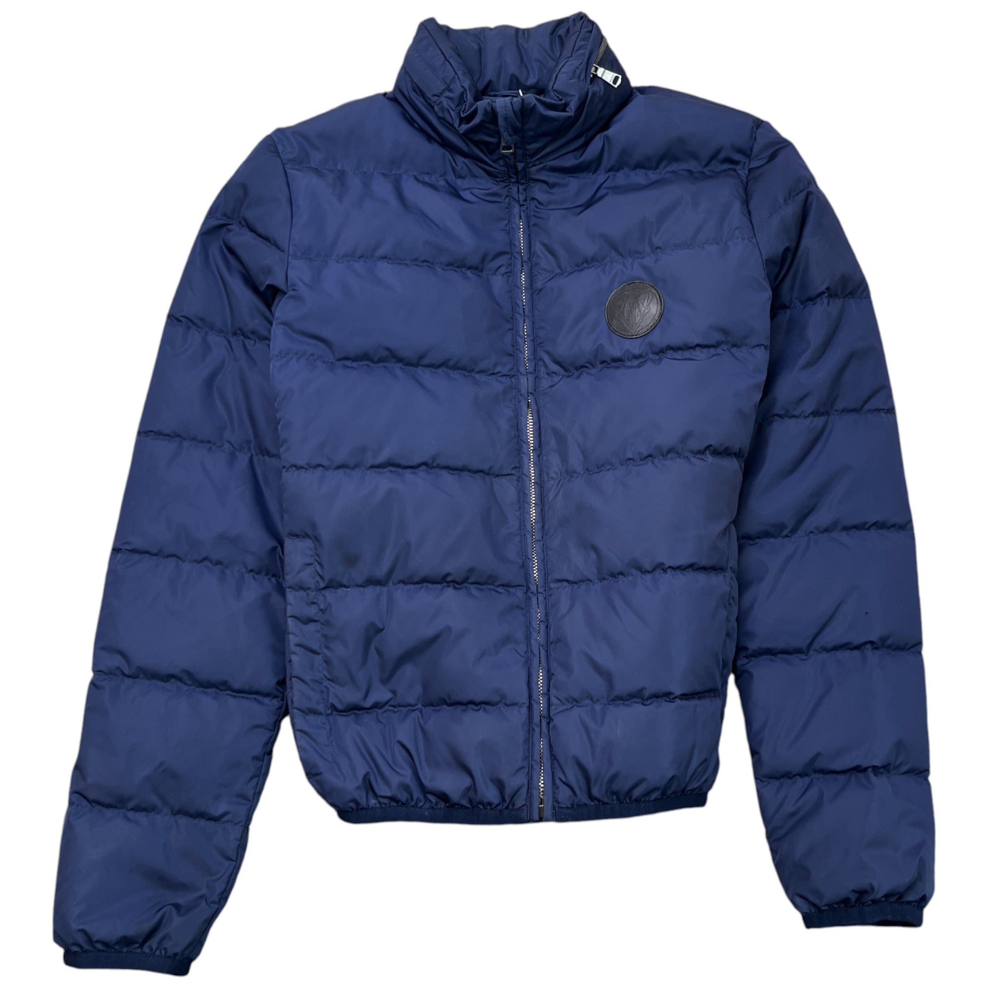 Women's Plaque Logo Down Jacket Blue Size IT 42 / UK 10