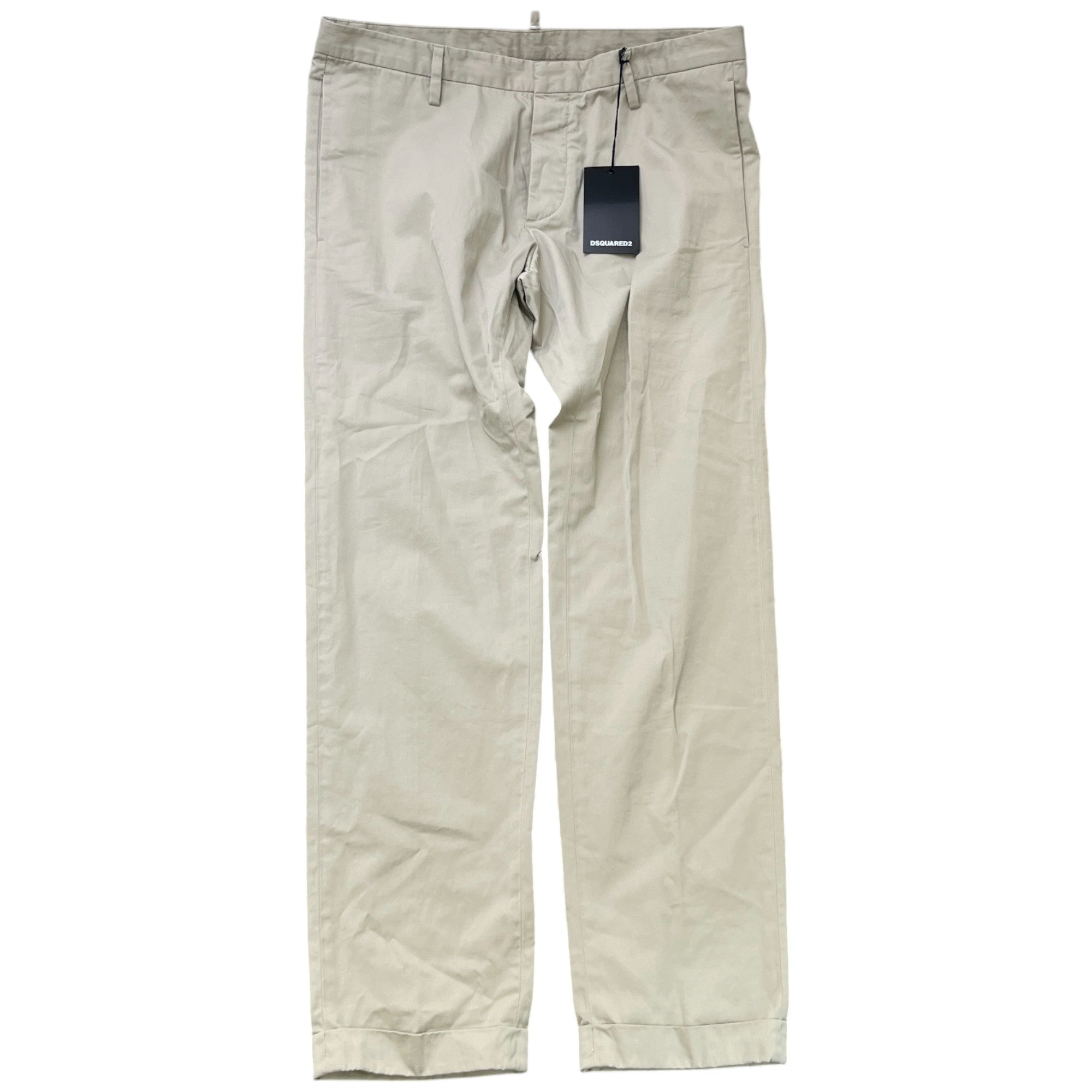 Men's Plaque Logo Trousers Beige Size IT 48 / UK 32