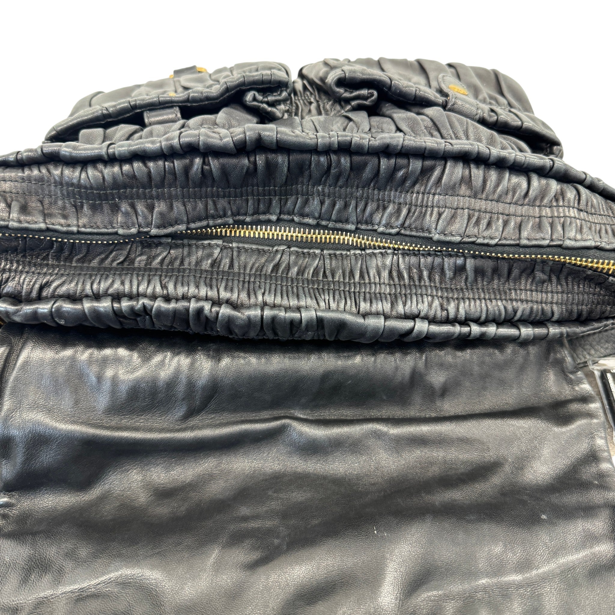 Women's Nappa Gaufre Messenger Bag Black