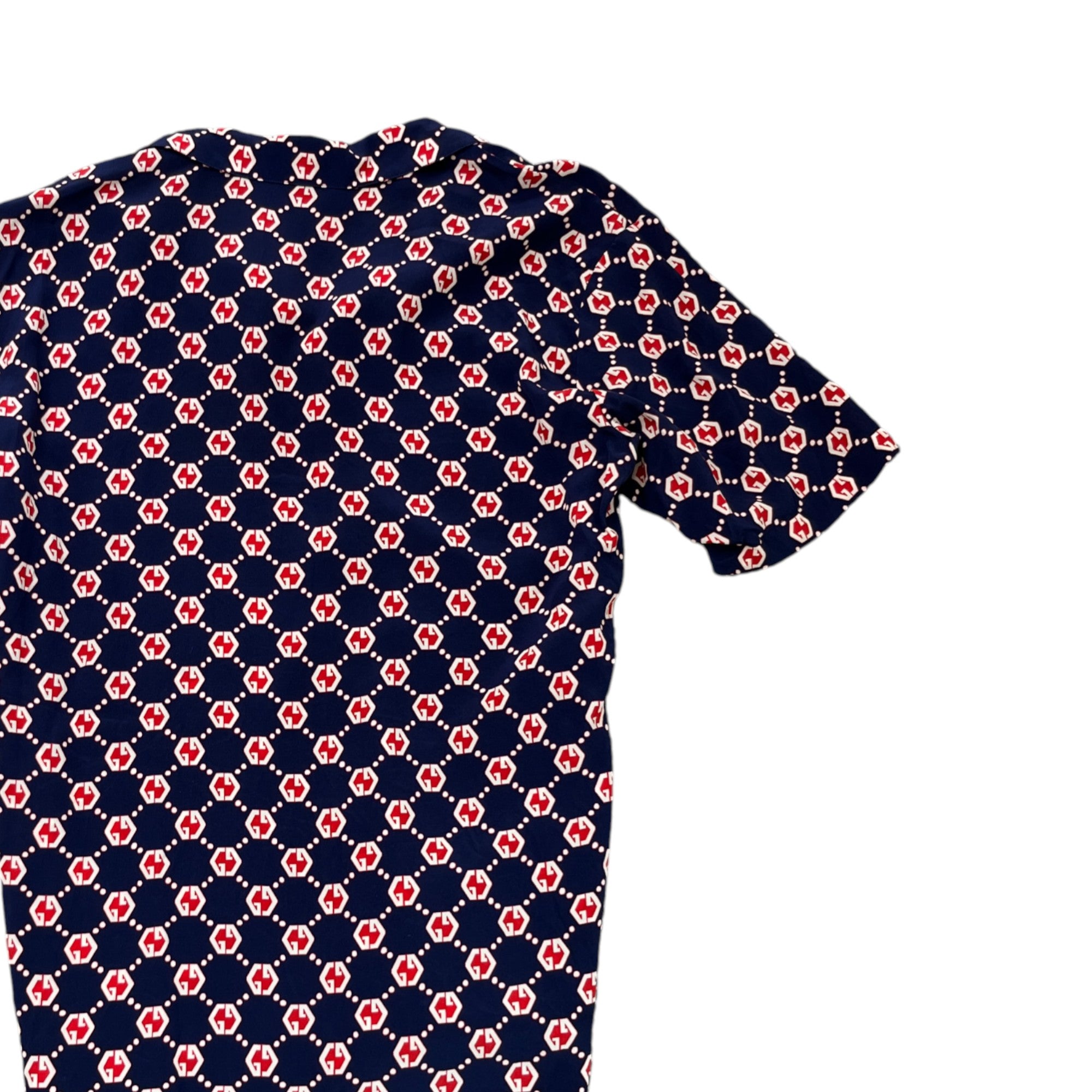 Men's Gg Silk Shirt & Short It 48 / Uk M Twin Set Suit Navy Size M