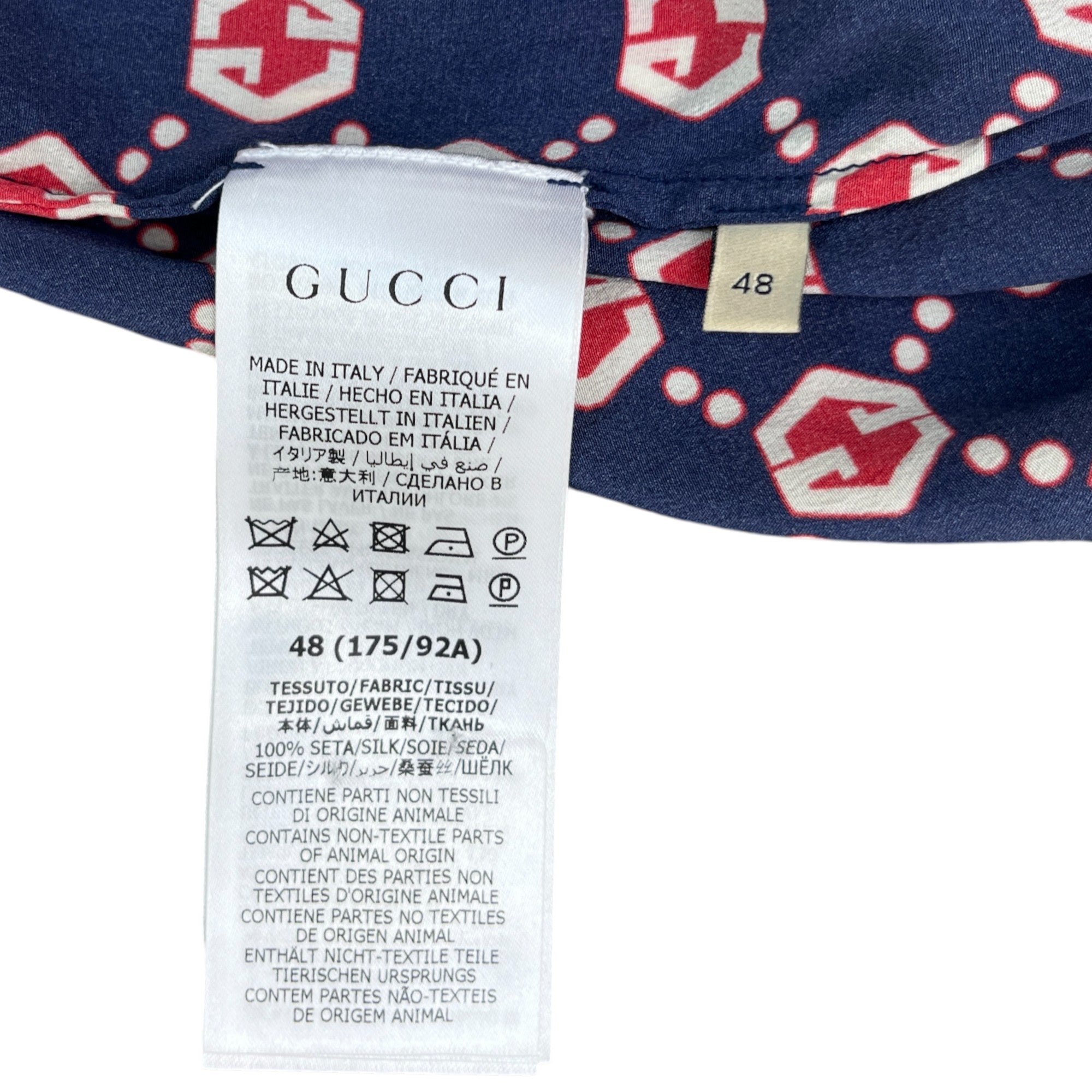 Men's Gg Silk Shirt & Short It 48 / Uk M Twin Set Suit Navy Size M