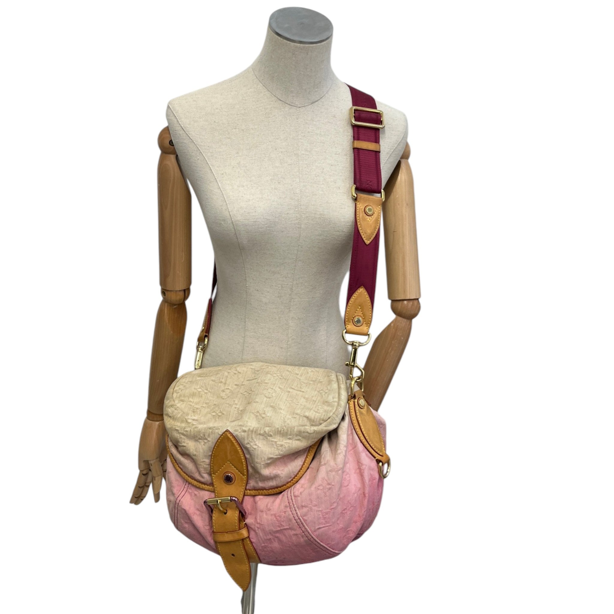 Women's Sunshine Denim Monogram Bag Pink