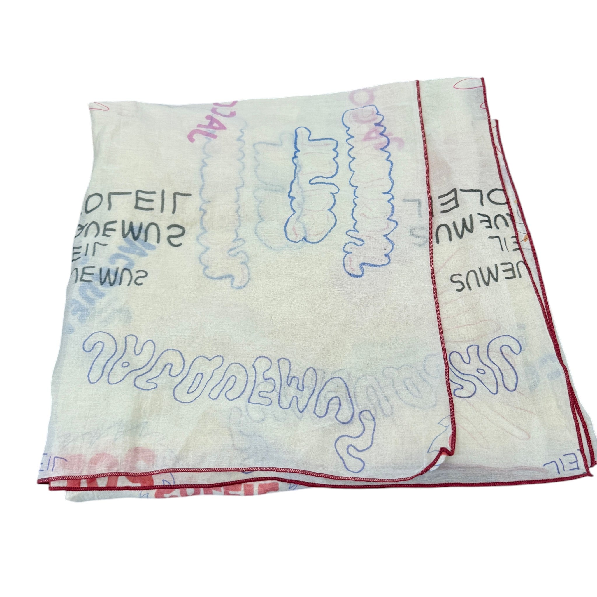 Women's Logo Print Scarf Cream