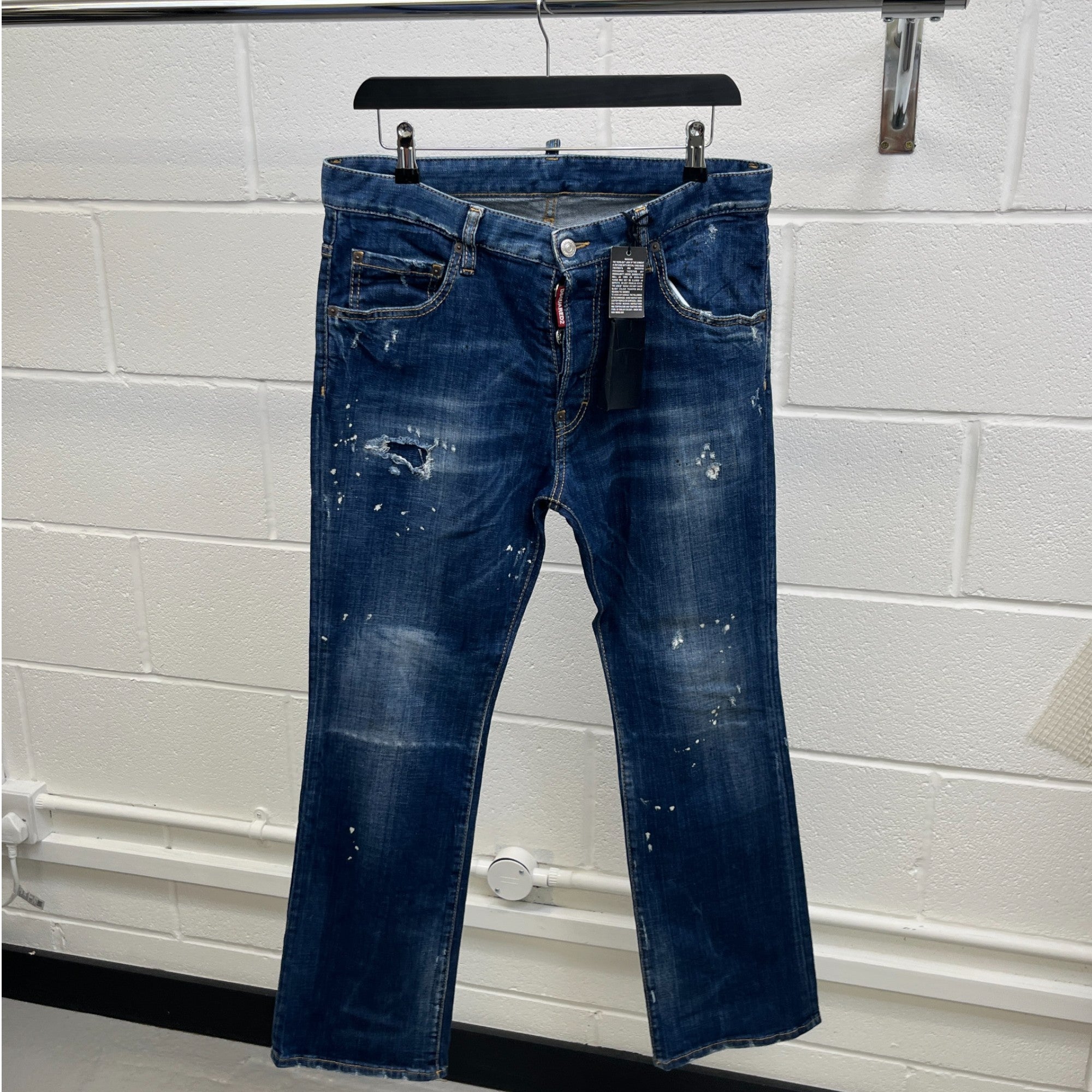 Men's Cropped Flare Jeans Navy Size IT 48 / UK 32