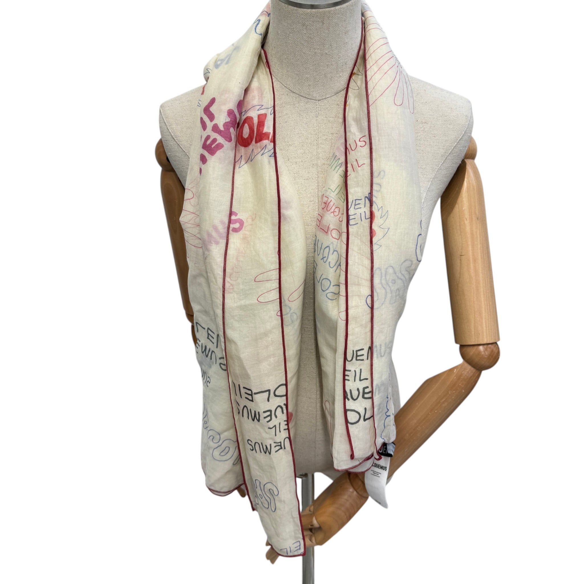 Women's Logo Print Scarf Cream