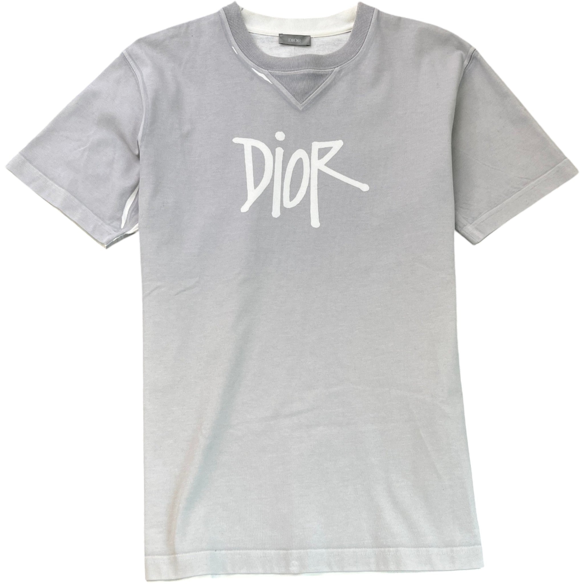 Men's X Shawn Stussy Limited Edition Oversized Logo T-Shirt Grey Size M