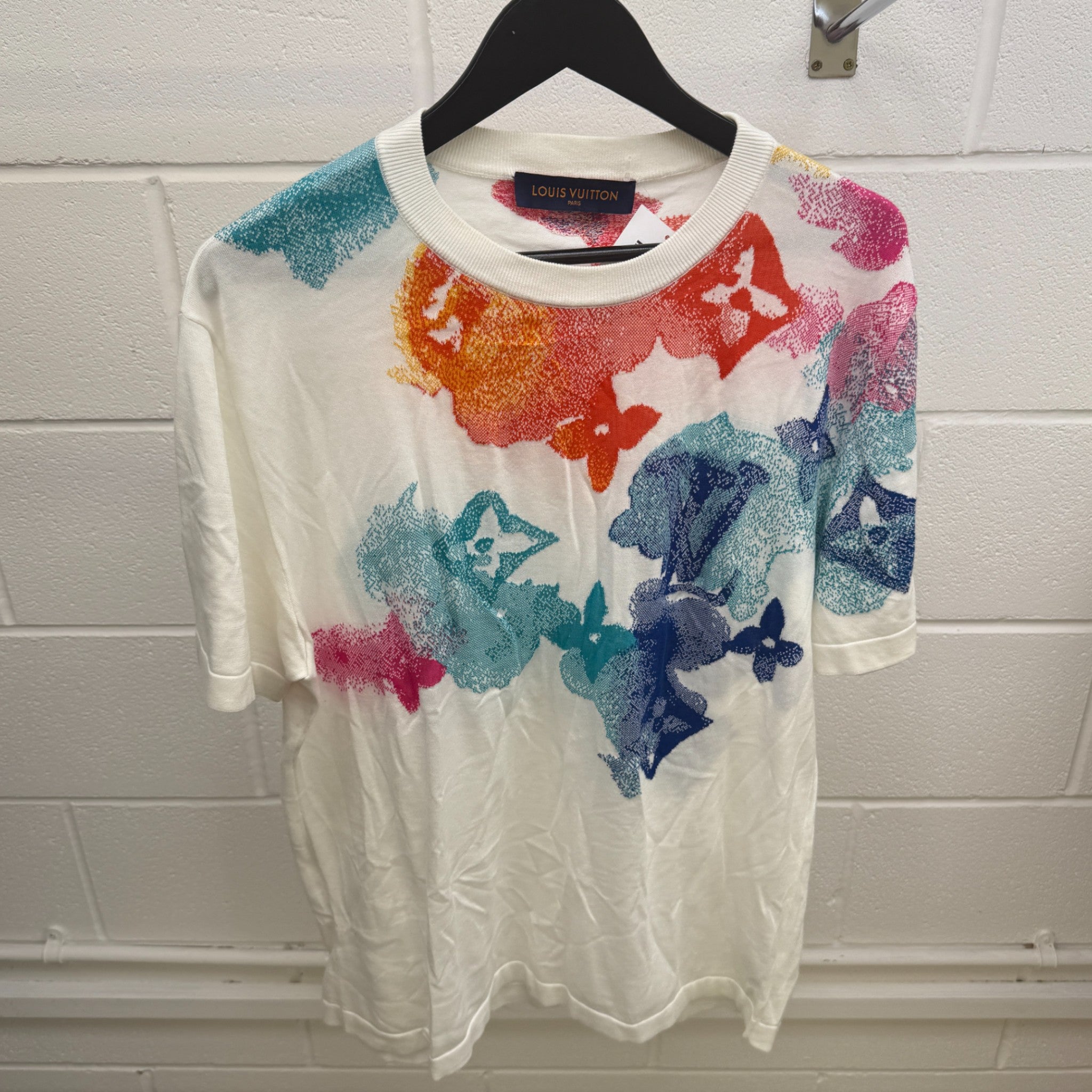 Men's Watercolor Monogram T-Shirt White Size L