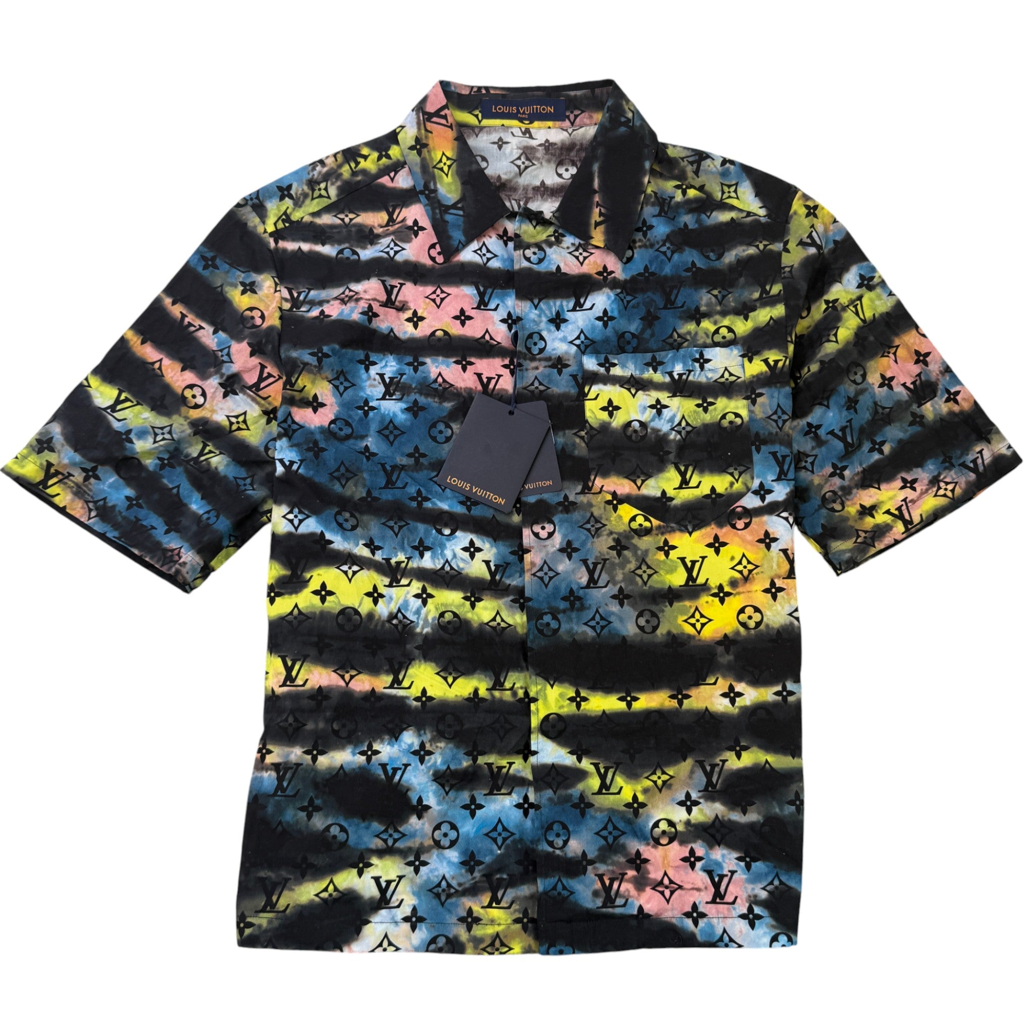 Men's Monogram Print OverShirt Black Size S