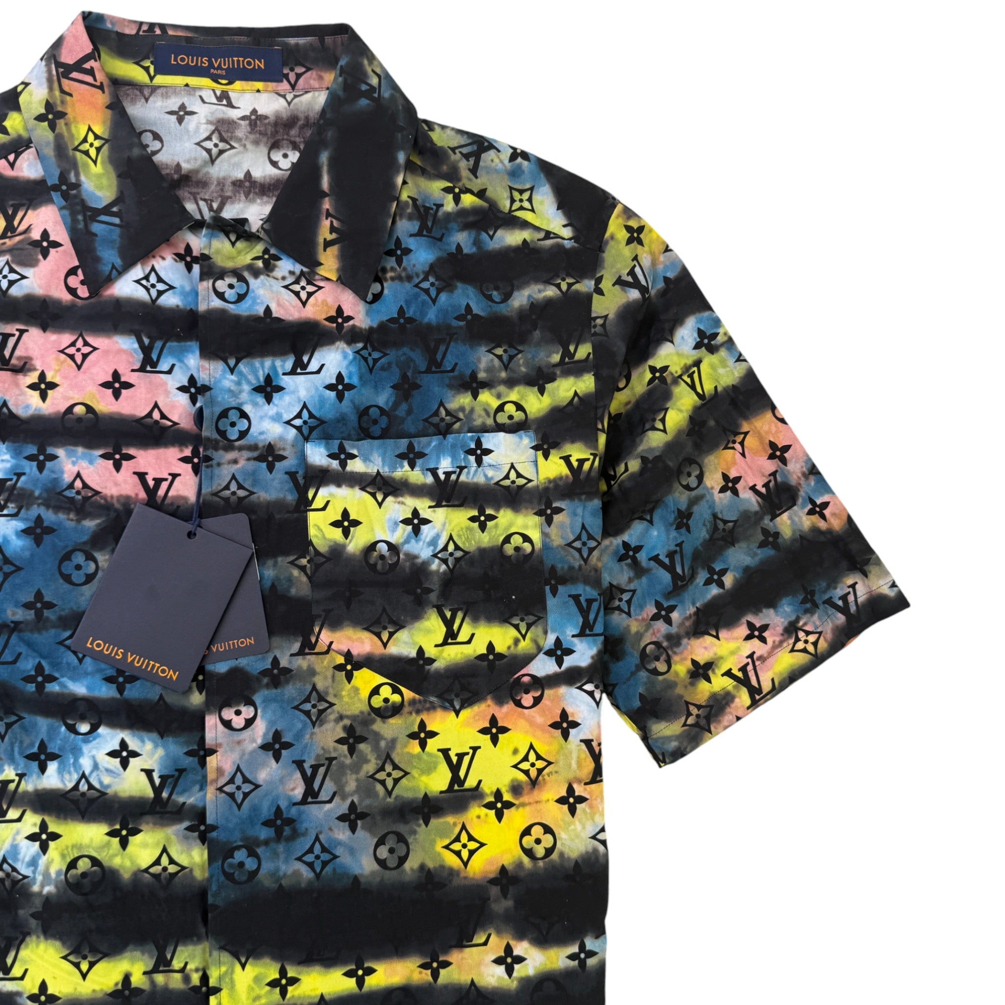 Men's Monogram Print OverShirt Black Size S