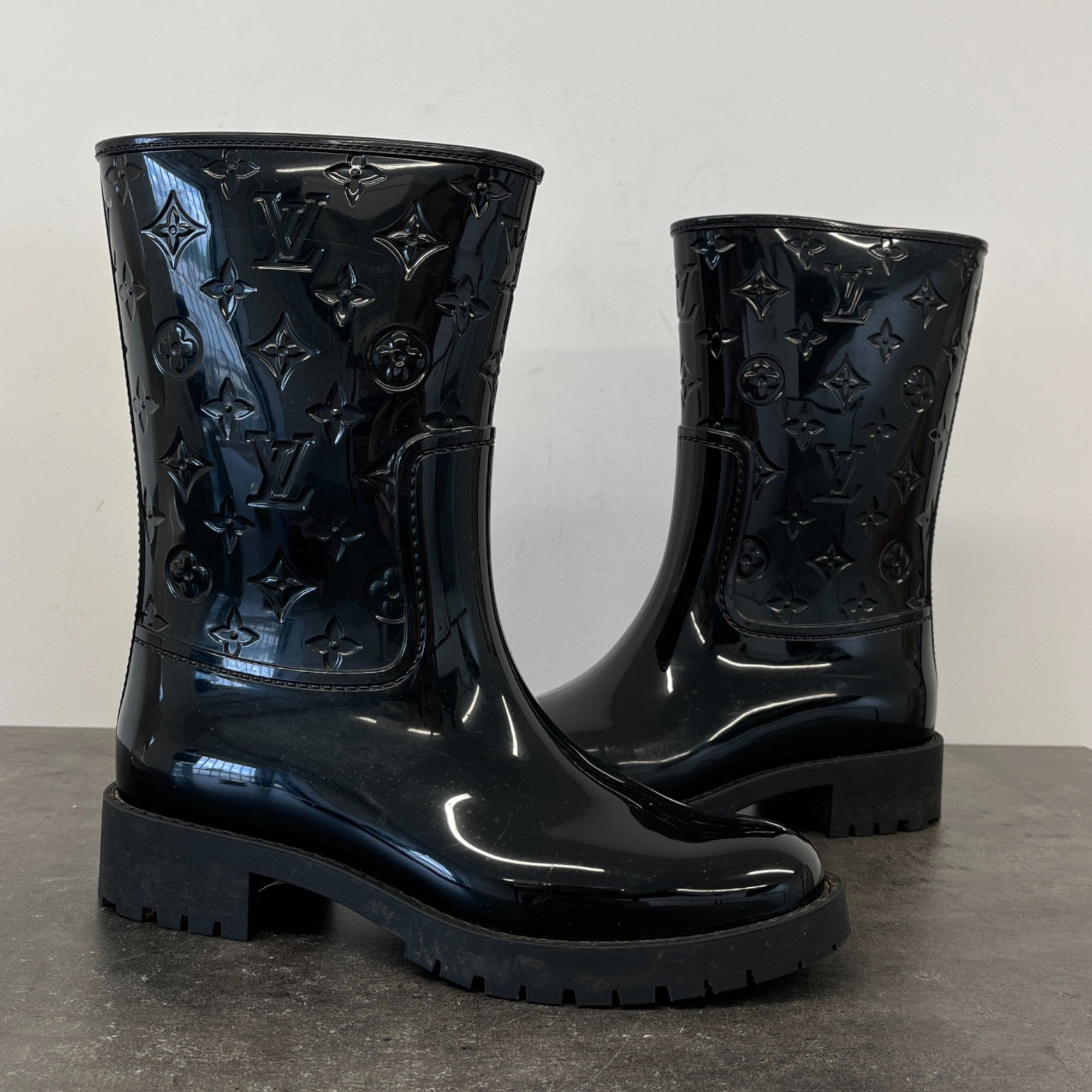 Women's Drops Flat Half Wellies Black Size EU 39 / UK 6