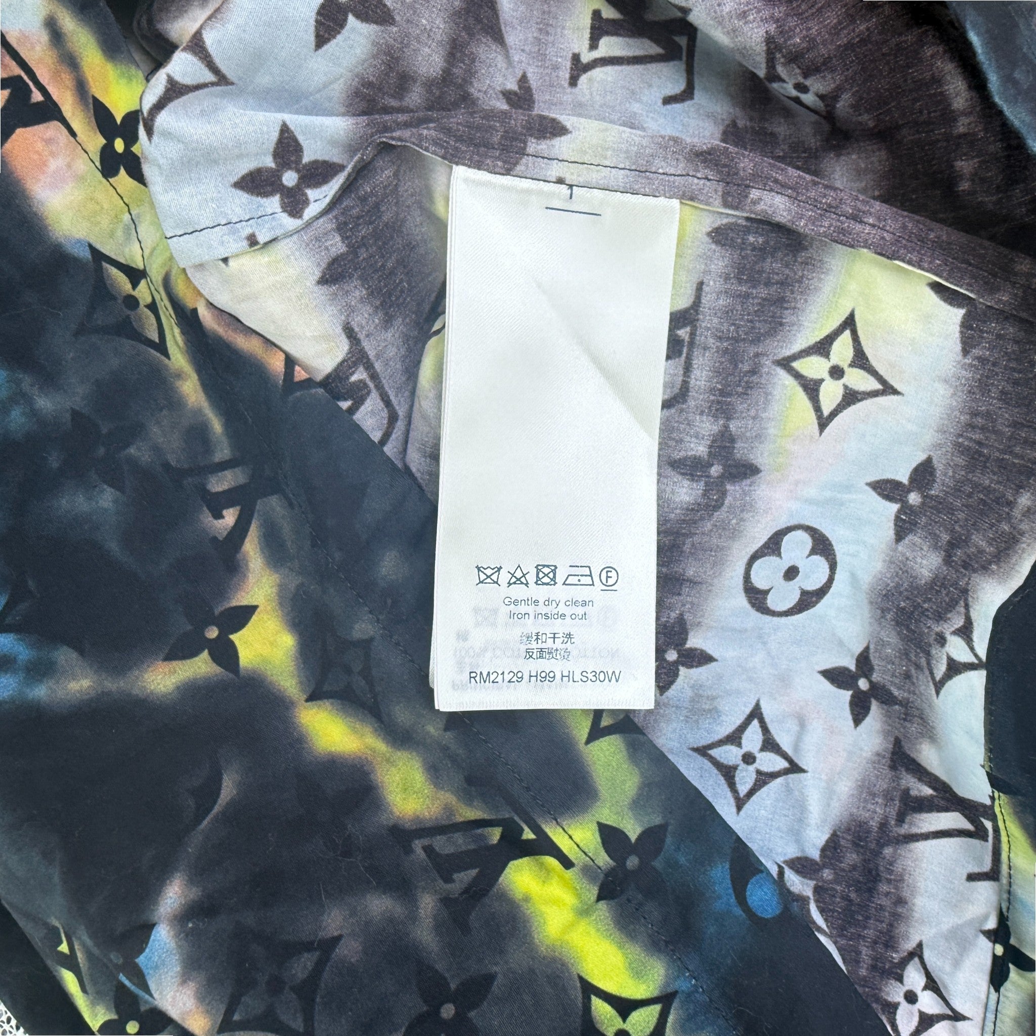 Men's Monogram Print OverShirt Black Size S