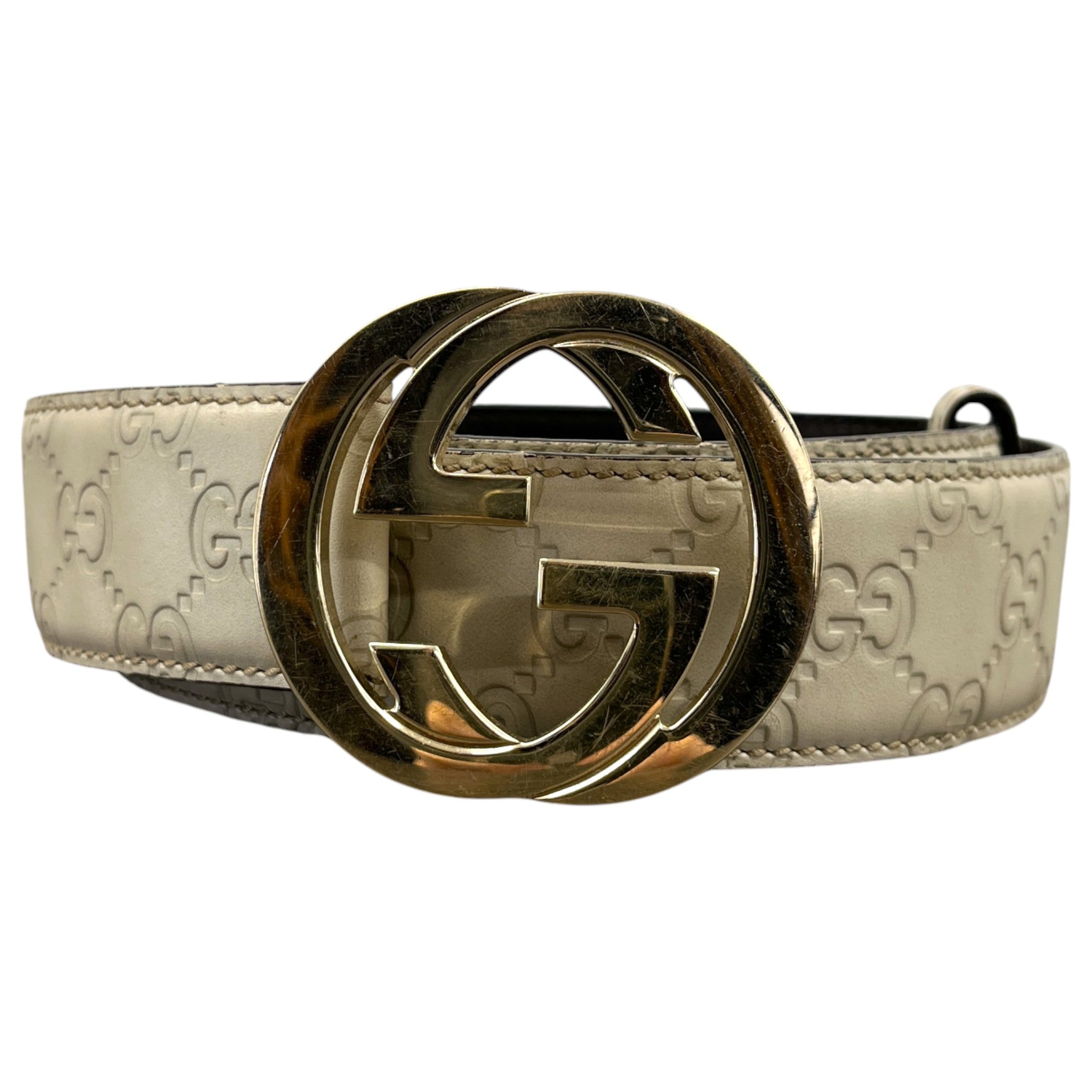 Women's Gg Monogram Belt Beige Size Waist 34"