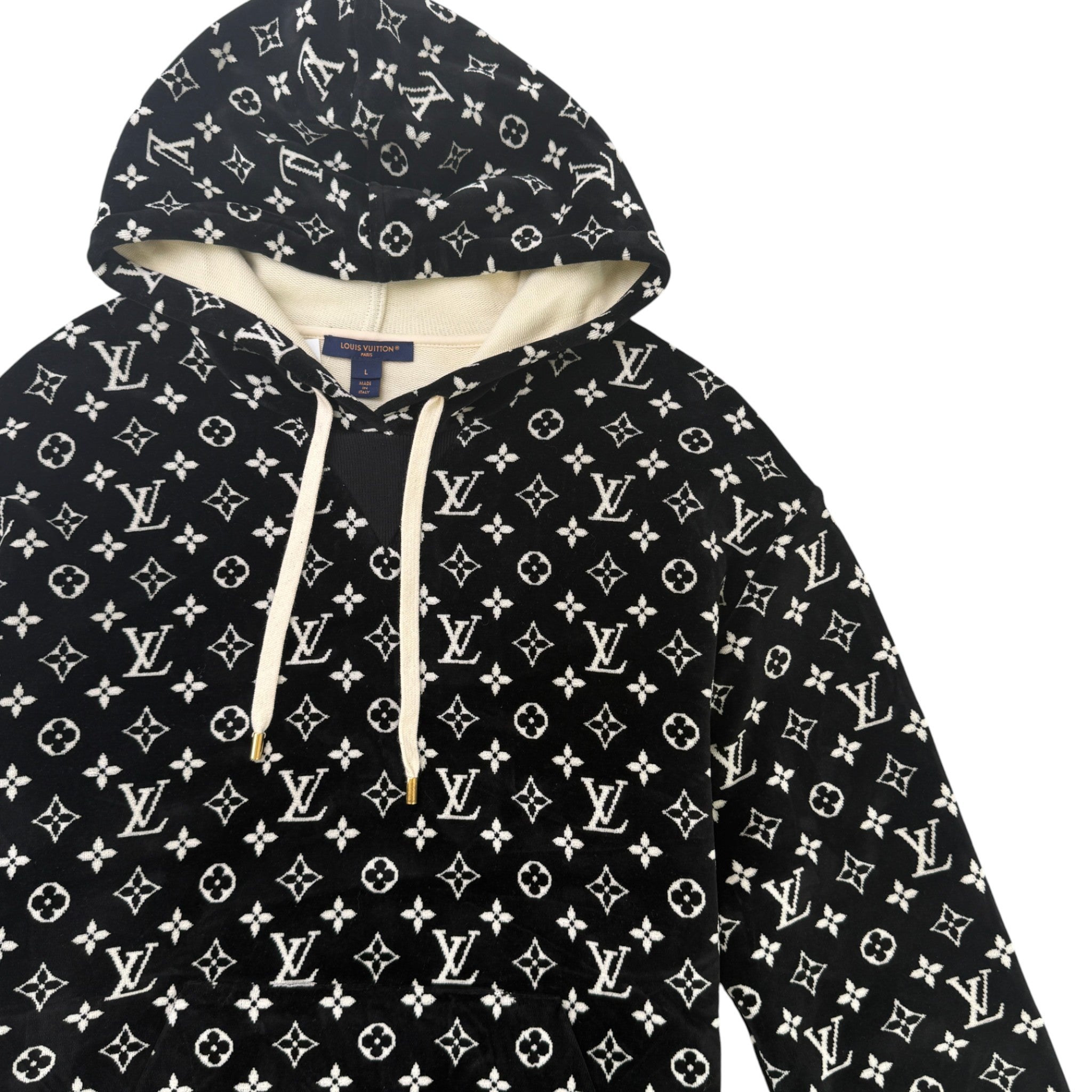 Women's Monogram Velour Hoodie Black Size L