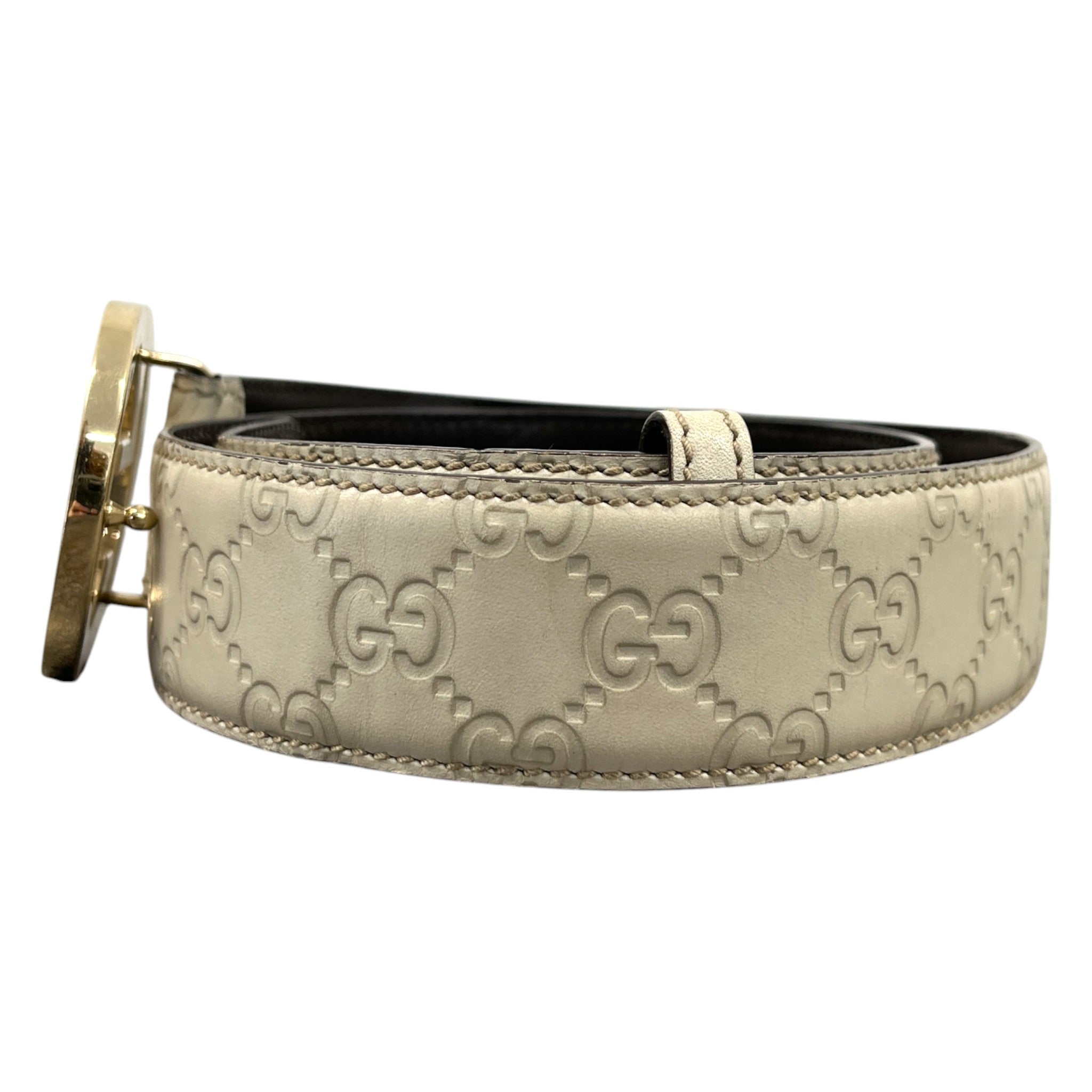 Women's Gg Monogram Belt Beige Size Waist 34"