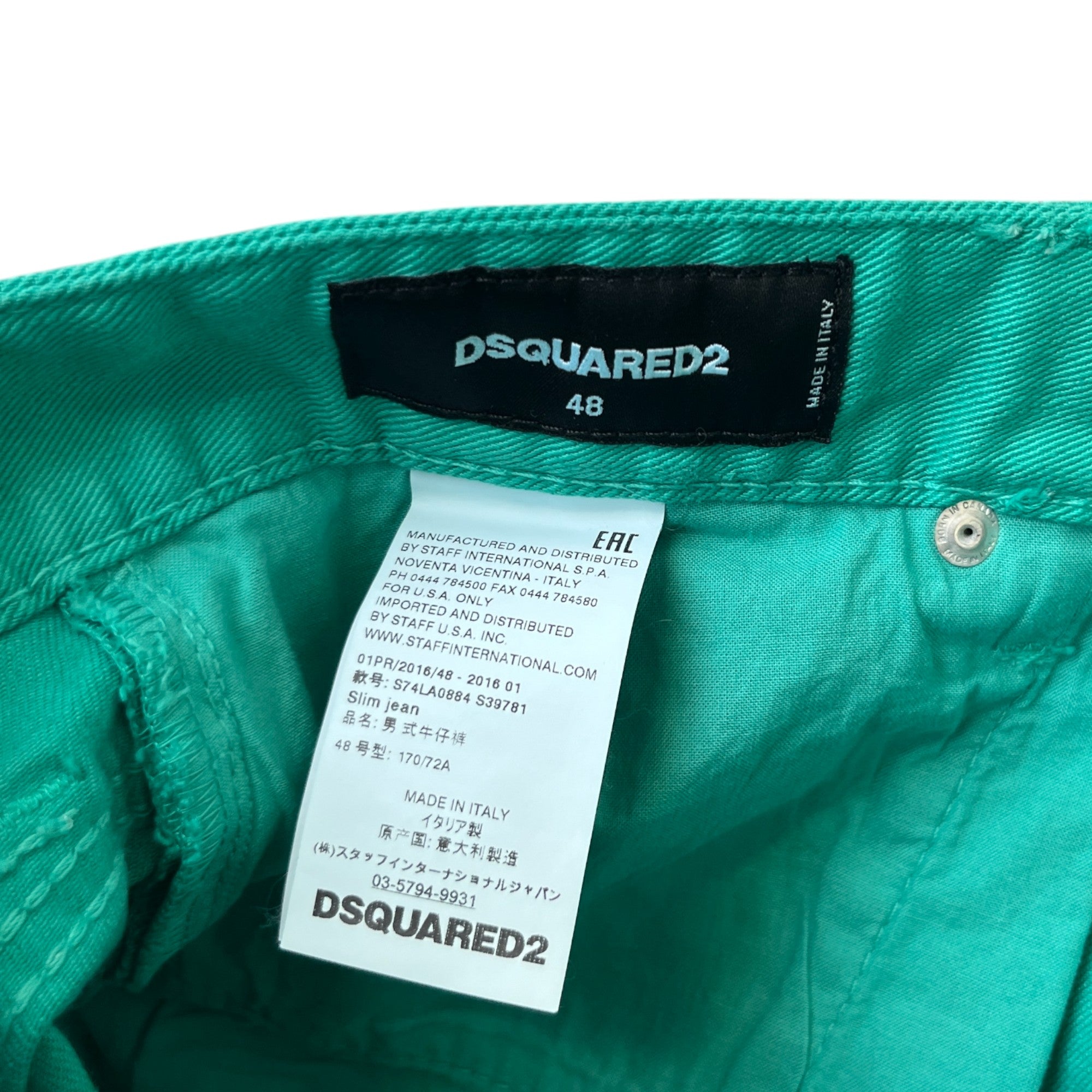 Men's Slim Jeans Green Size IT 48 / UK 32
