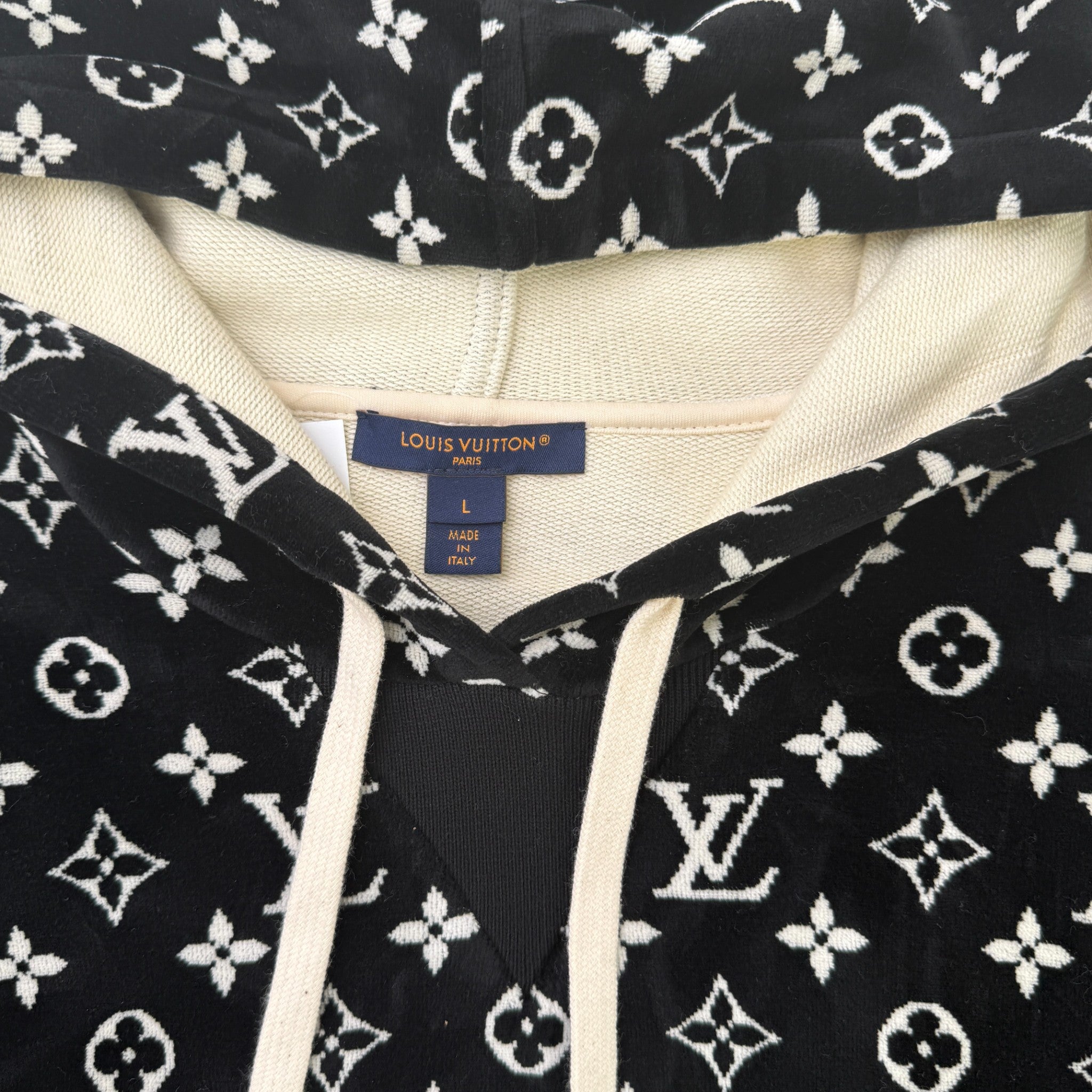 Women's Monogram Velour Hoodie Black Size L