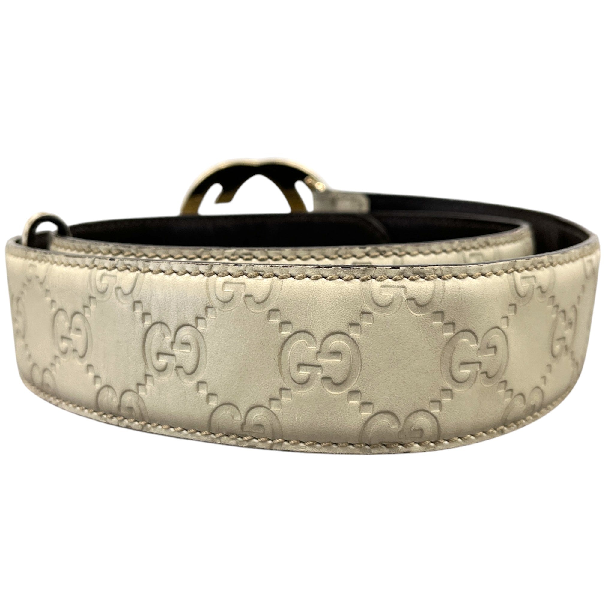 Women's Gg Monogram Belt Beige Size Waist 34"
