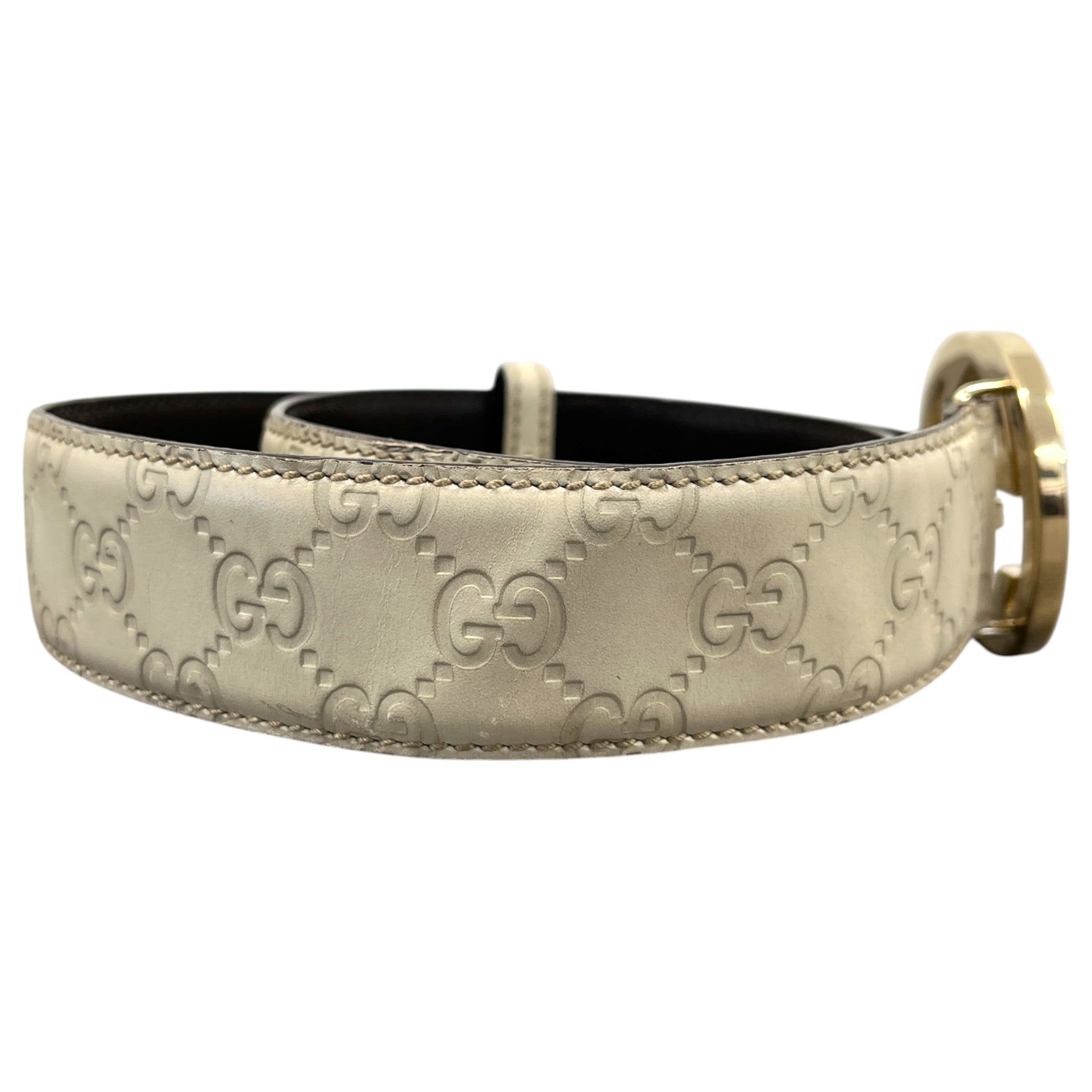 Women's Gg Monogram Belt Beige Size Waist 34"