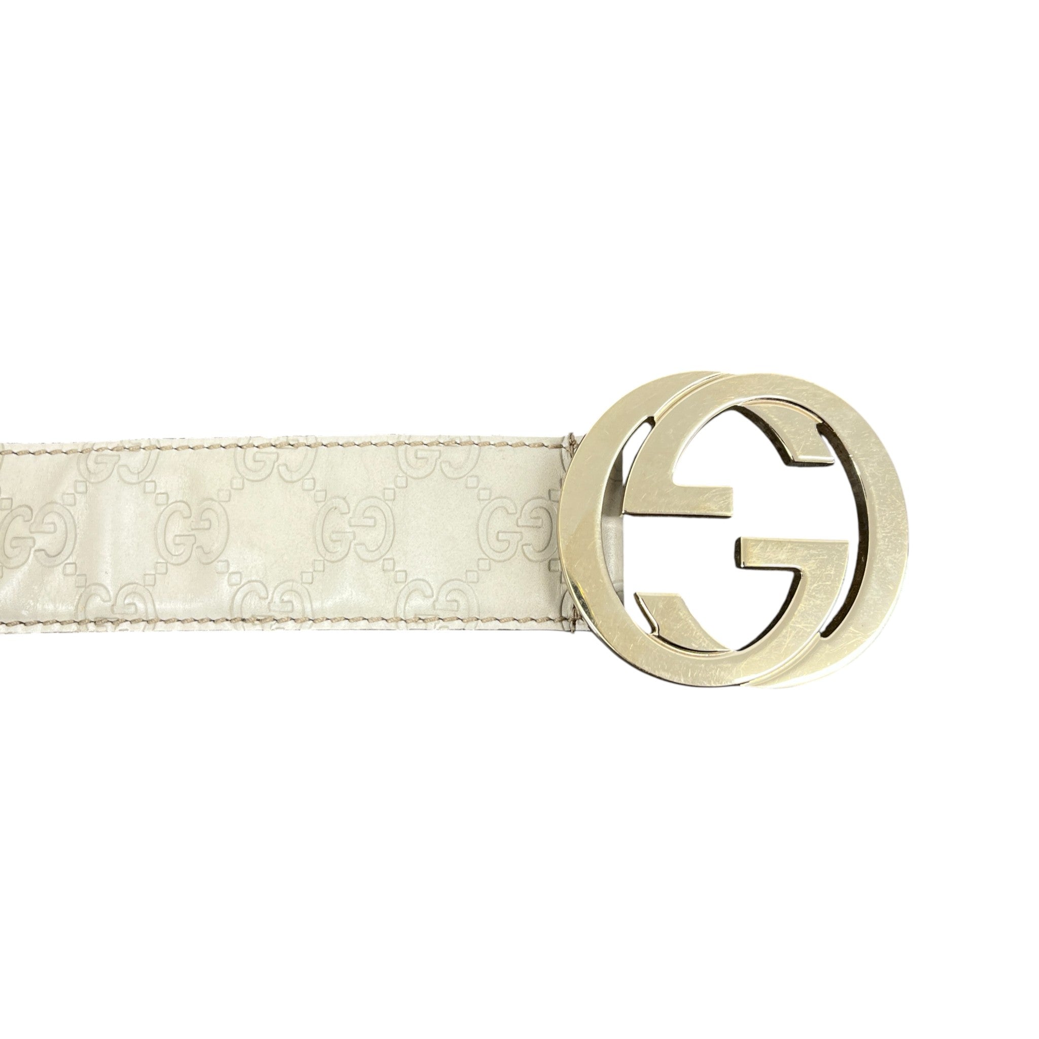 Women's Gg Monogram Belt Beige Size Waist 34"