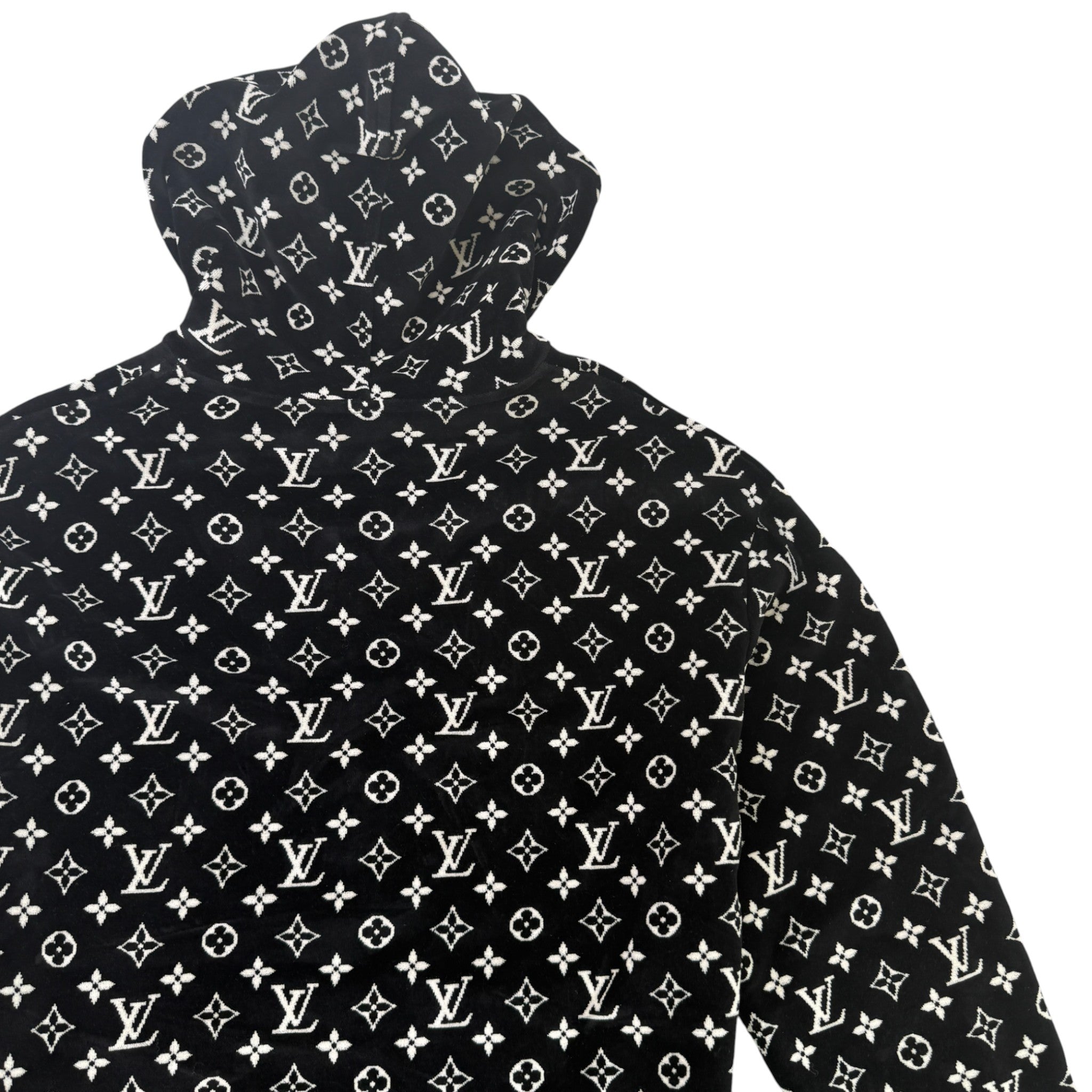 Women's Monogram Velour Hoodie Black Size L
