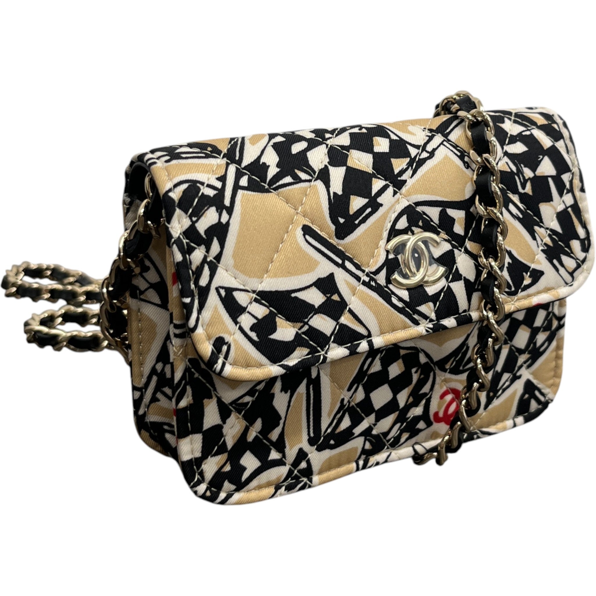 Women's Flag Mini Wallet On Chain Bag Beige