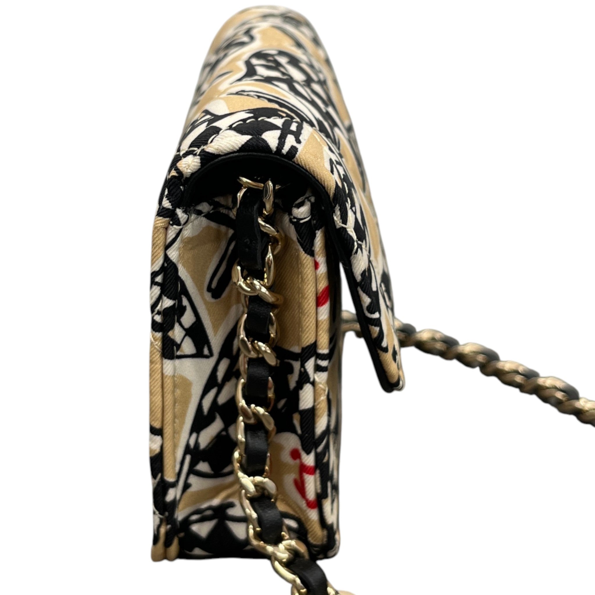 Women's Flag Mini Wallet On Chain Bag Beige