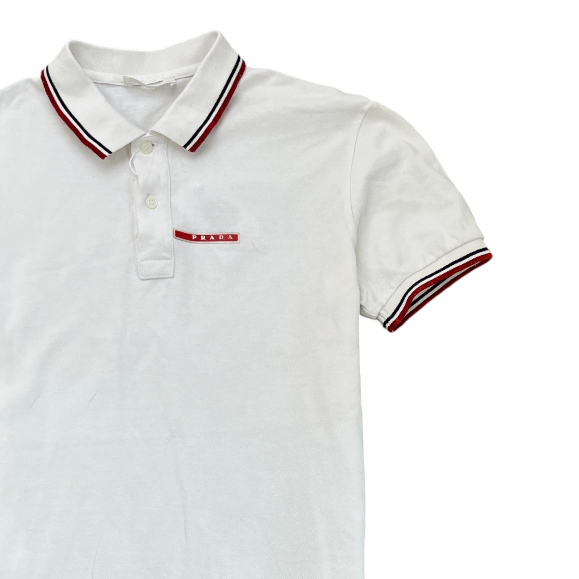 Men's Linear Rosa Logo Polo Shirt White Size M