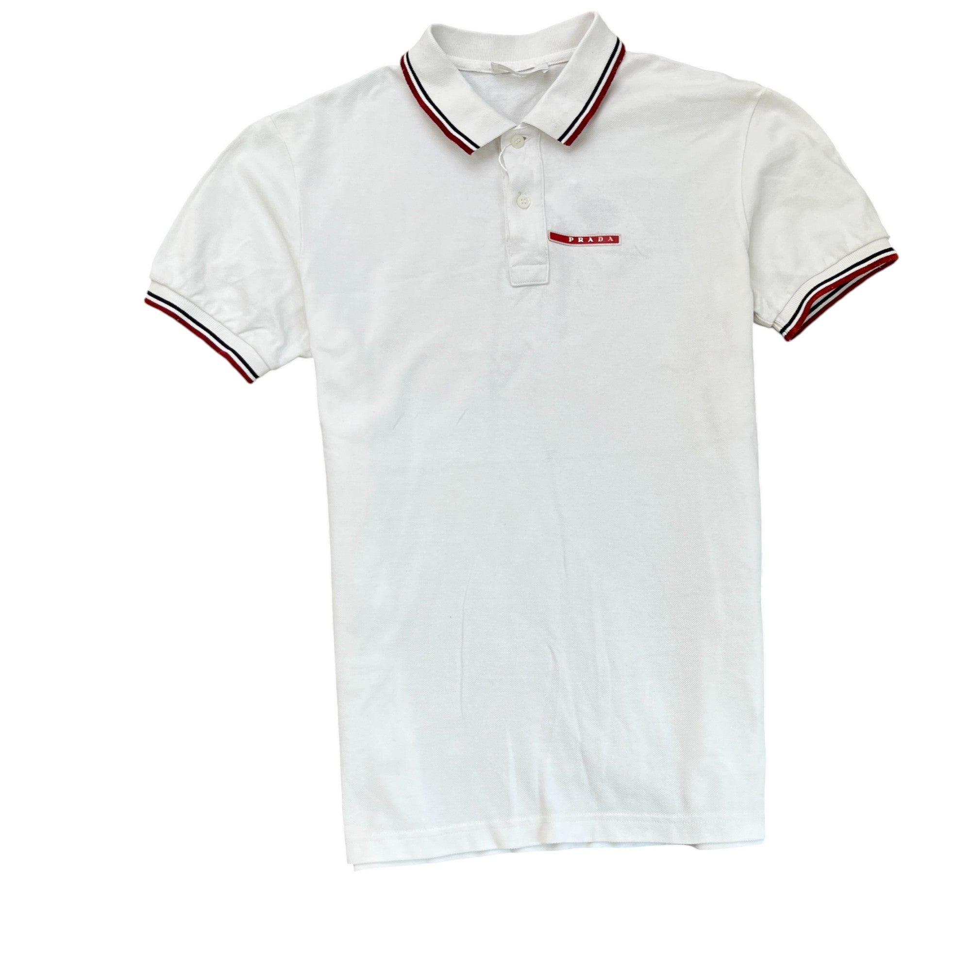 Men's Linear Rosa Logo Polo Shirt White Size M