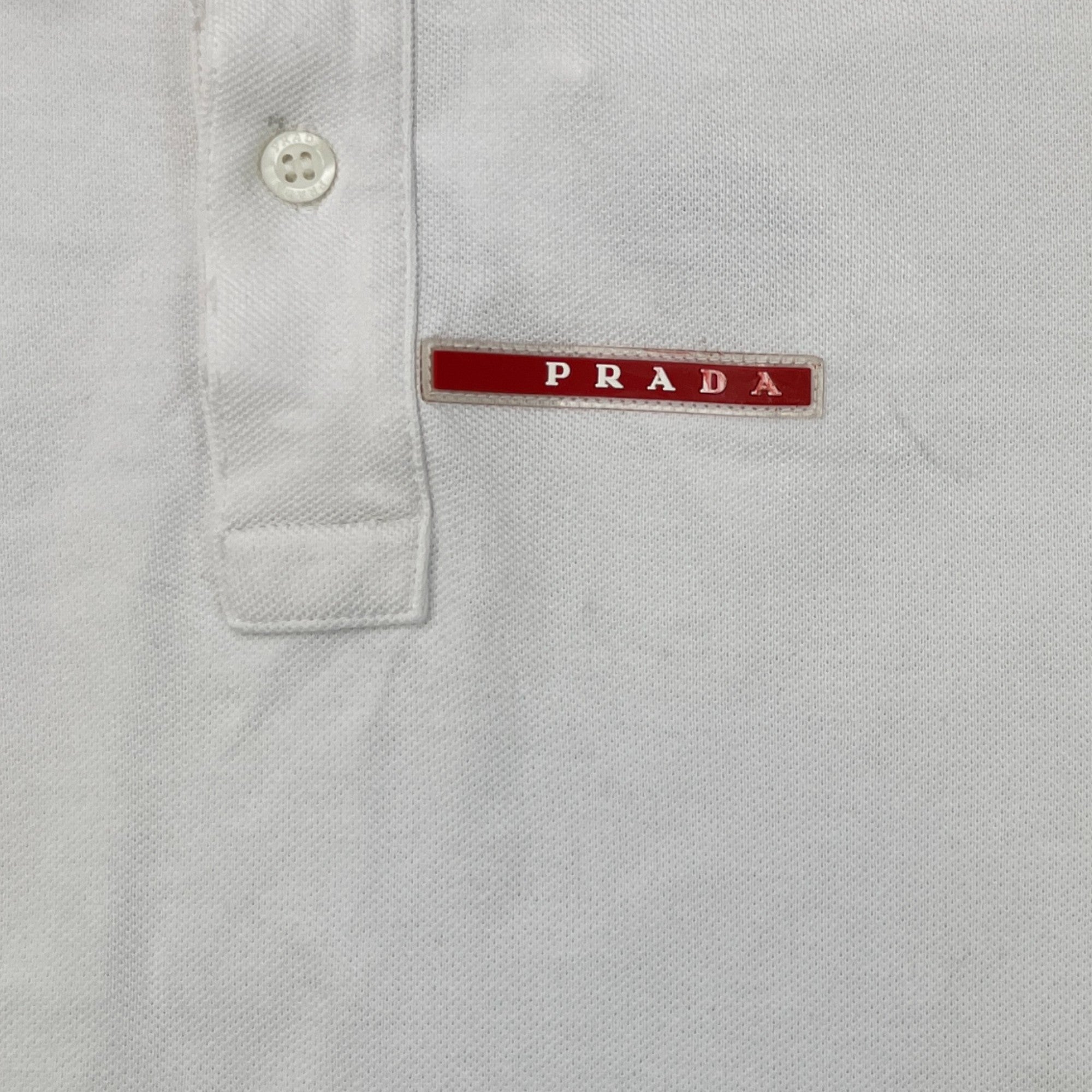 Men's Linear Rosa Logo Polo Shirt White Size M