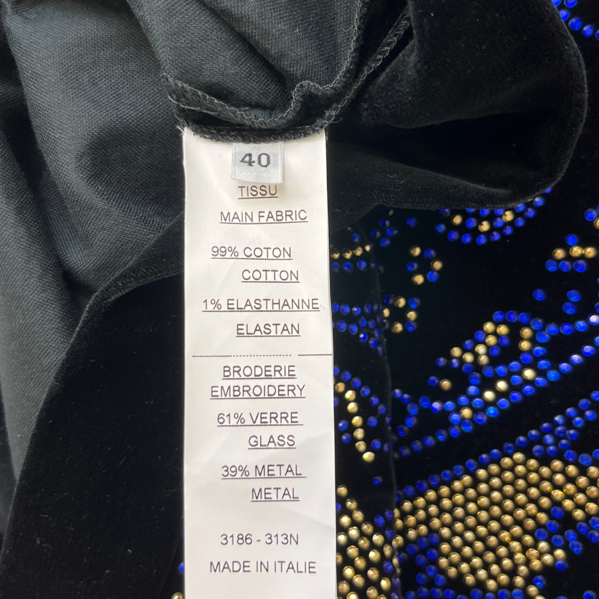 Women's Embellished Velvet Mini Dress Top Blue Size S