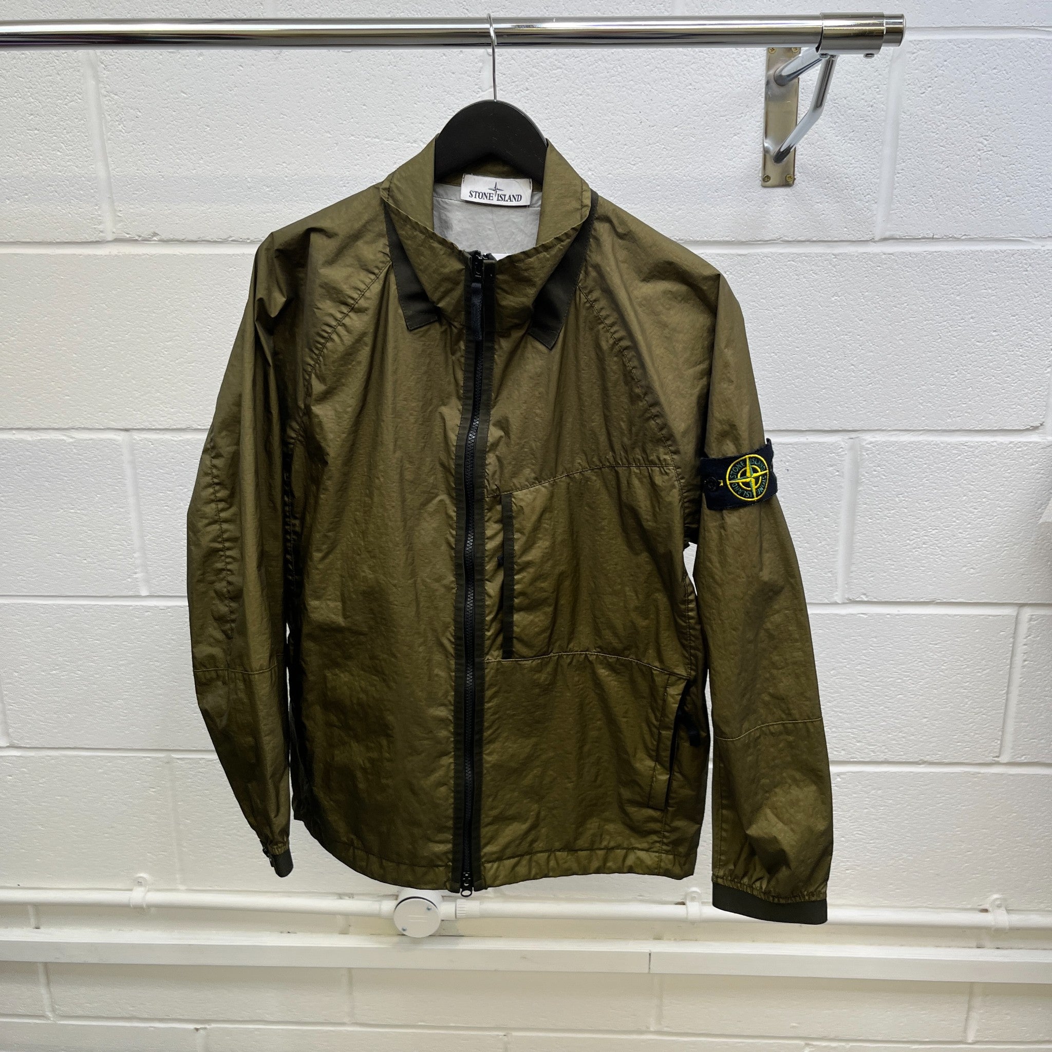 Men's Applique Logo Jacket Green Size M