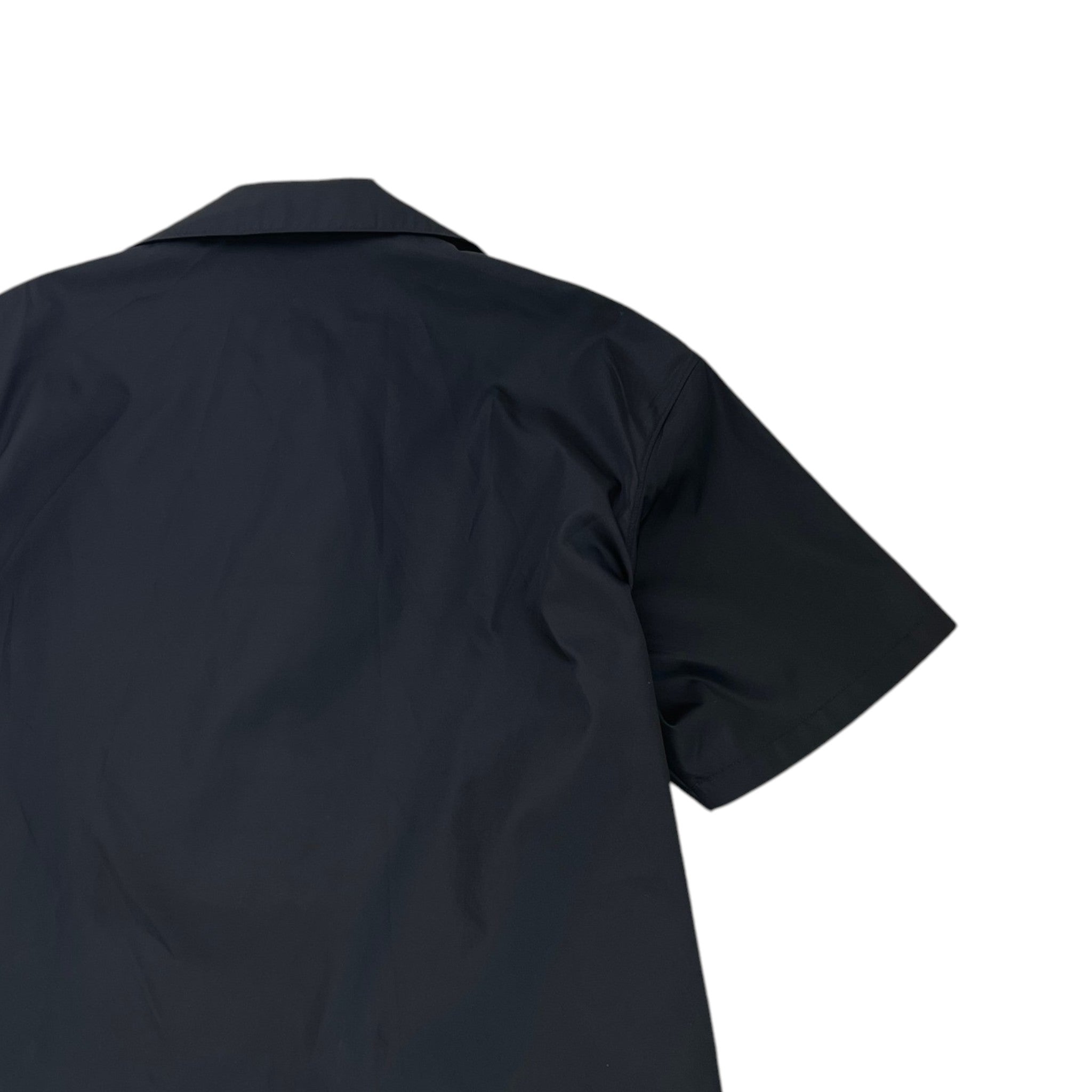 Men's Plaque Logo Short Sleeve Shirt Black Size M