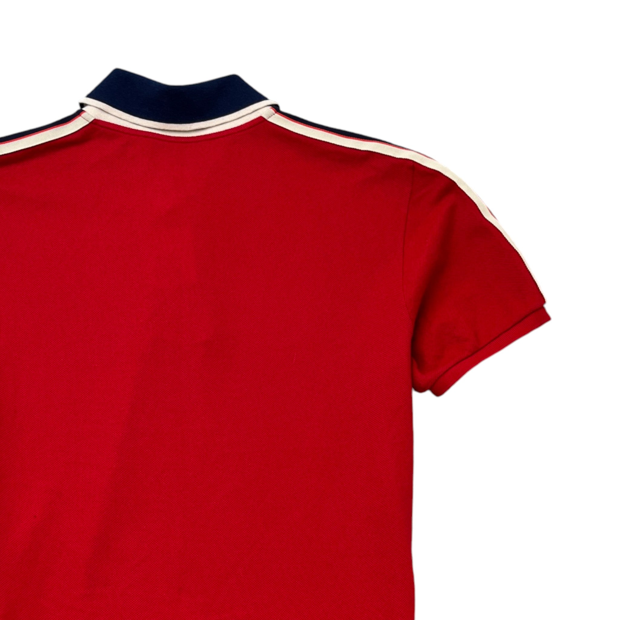 Men's Tape Logo Polo Shirt Red Size XL