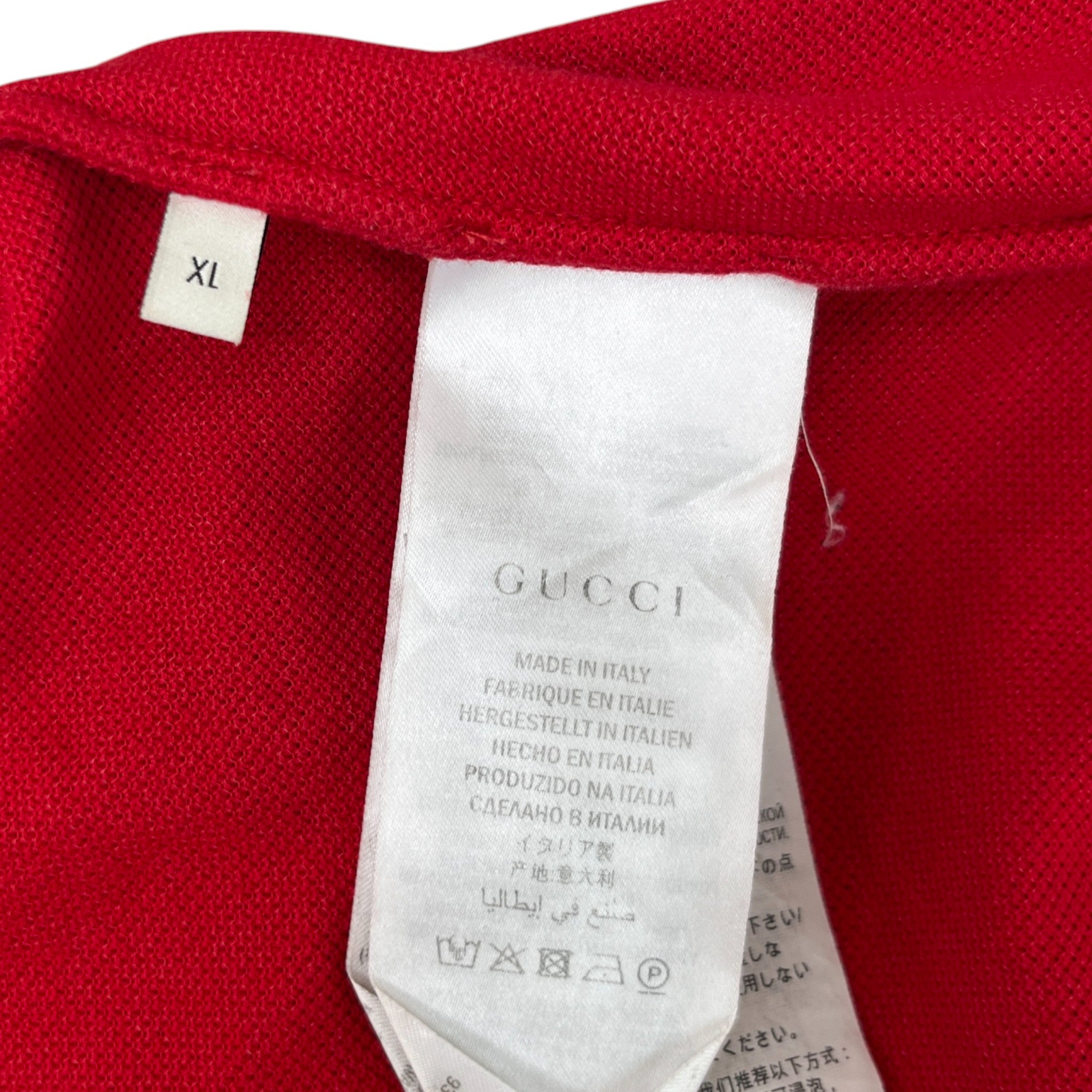 Men's Tape Logo Polo Shirt Red Size XL