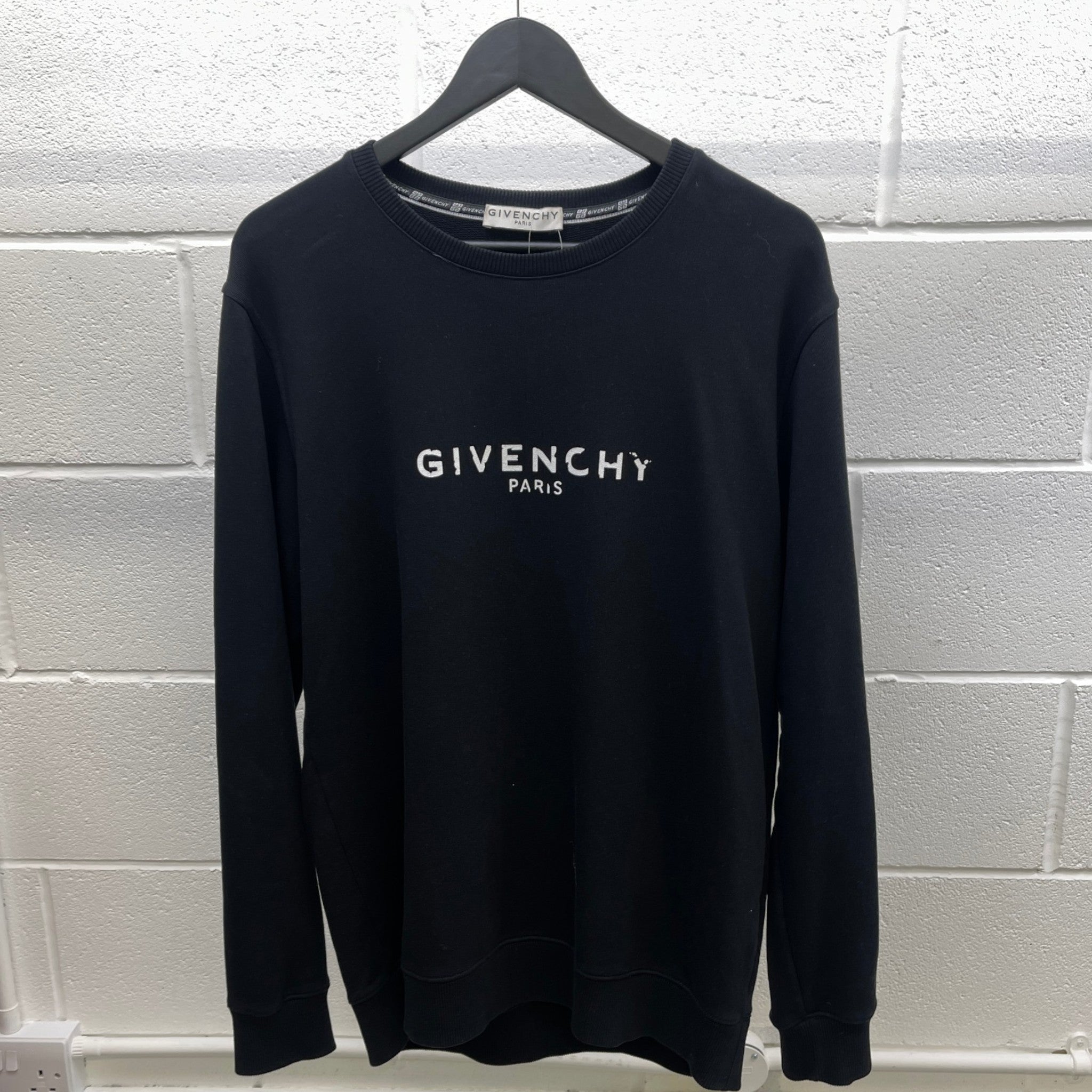 Men's Logo Print Sweatshirt Black Size S