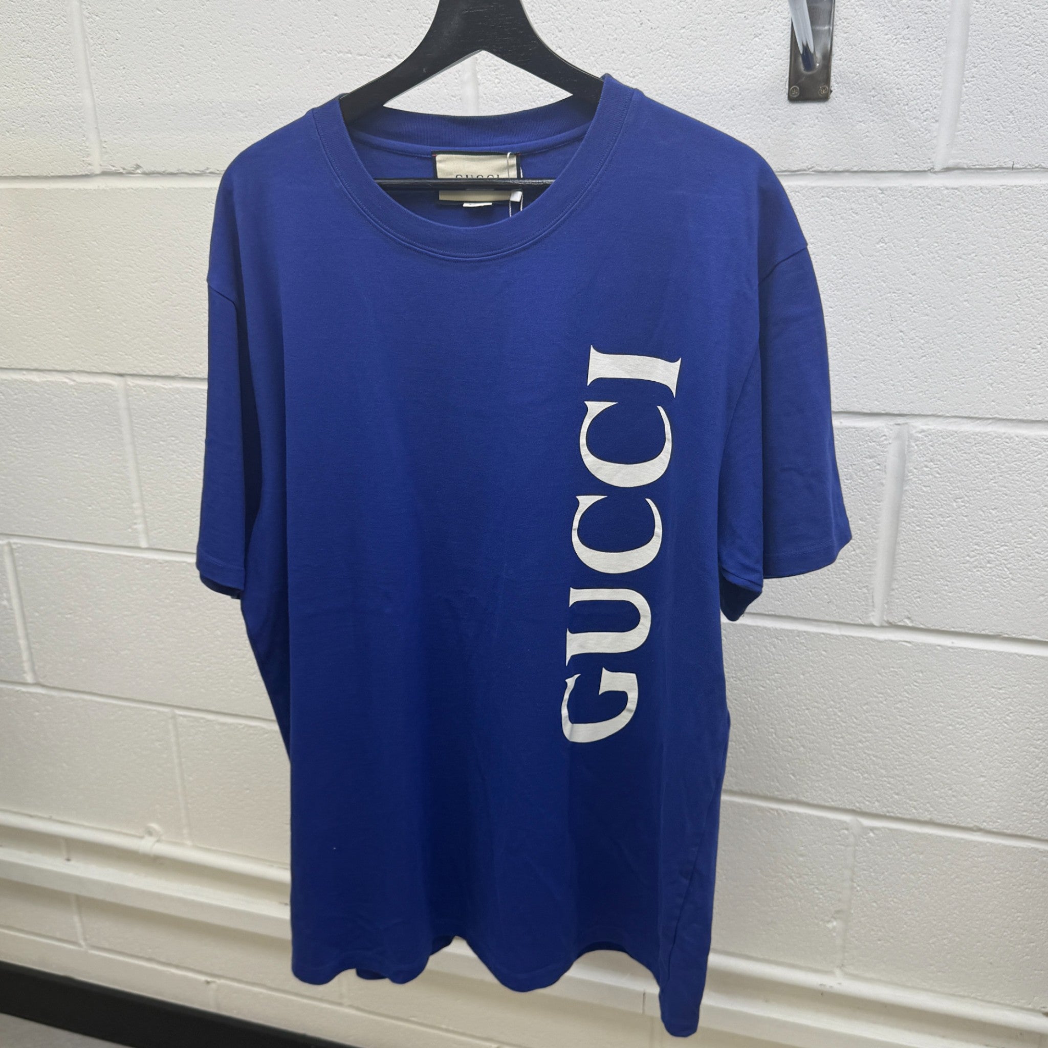 Men's Logo Print T-Shirt Blue Size XL