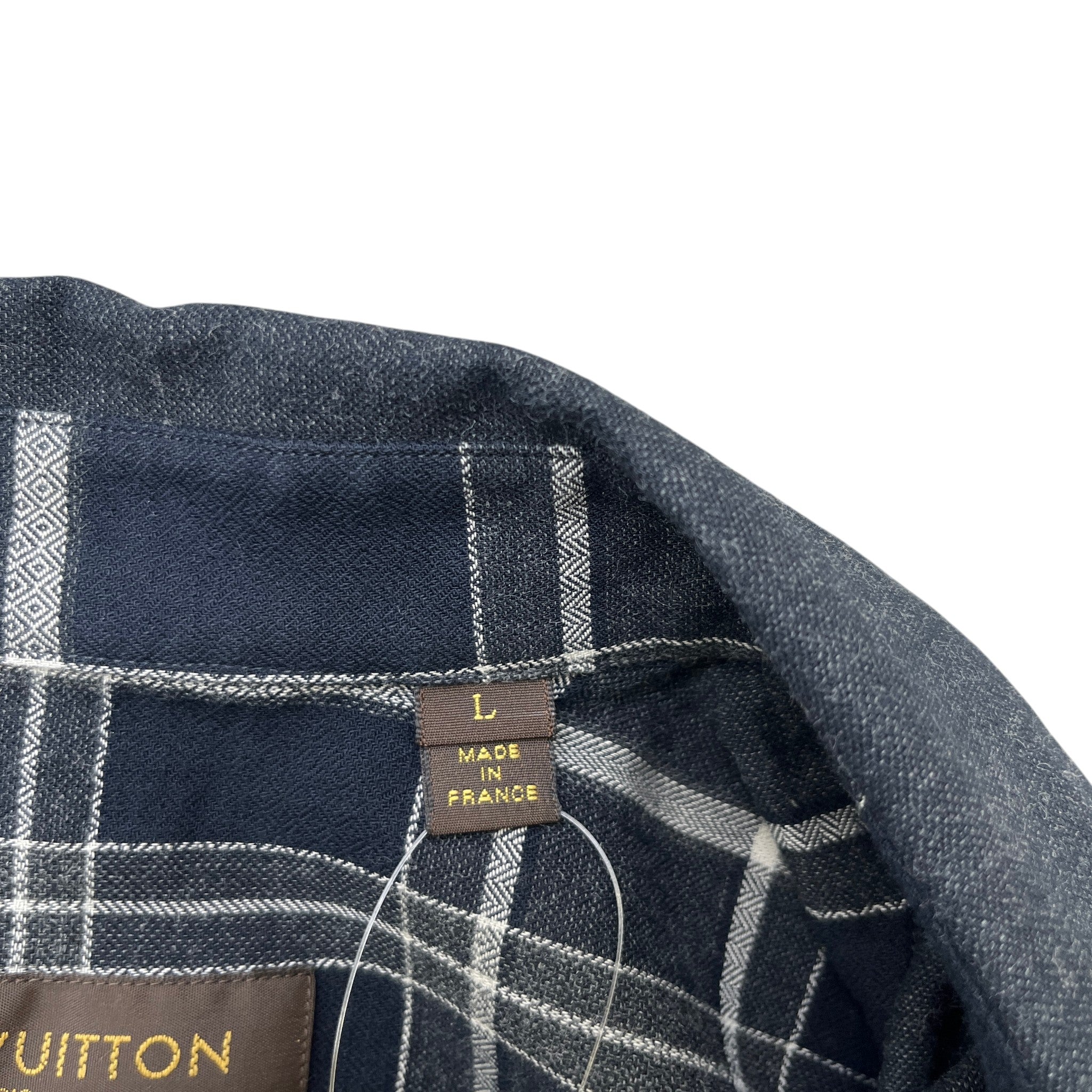 Men's Embroidered Logo Long Sleeve Shirt Black Size L