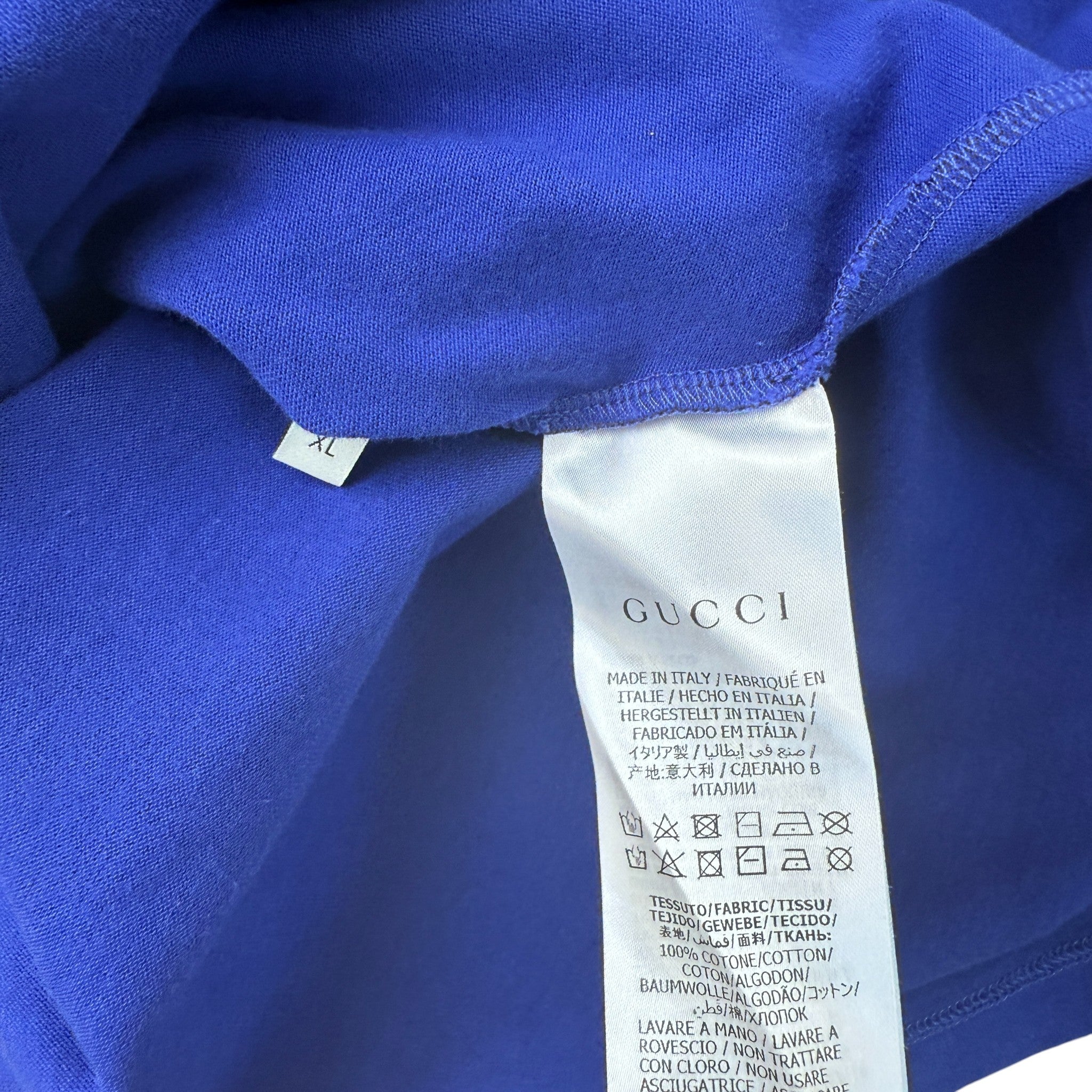 Men's Logo Print T-Shirt Blue Size XL