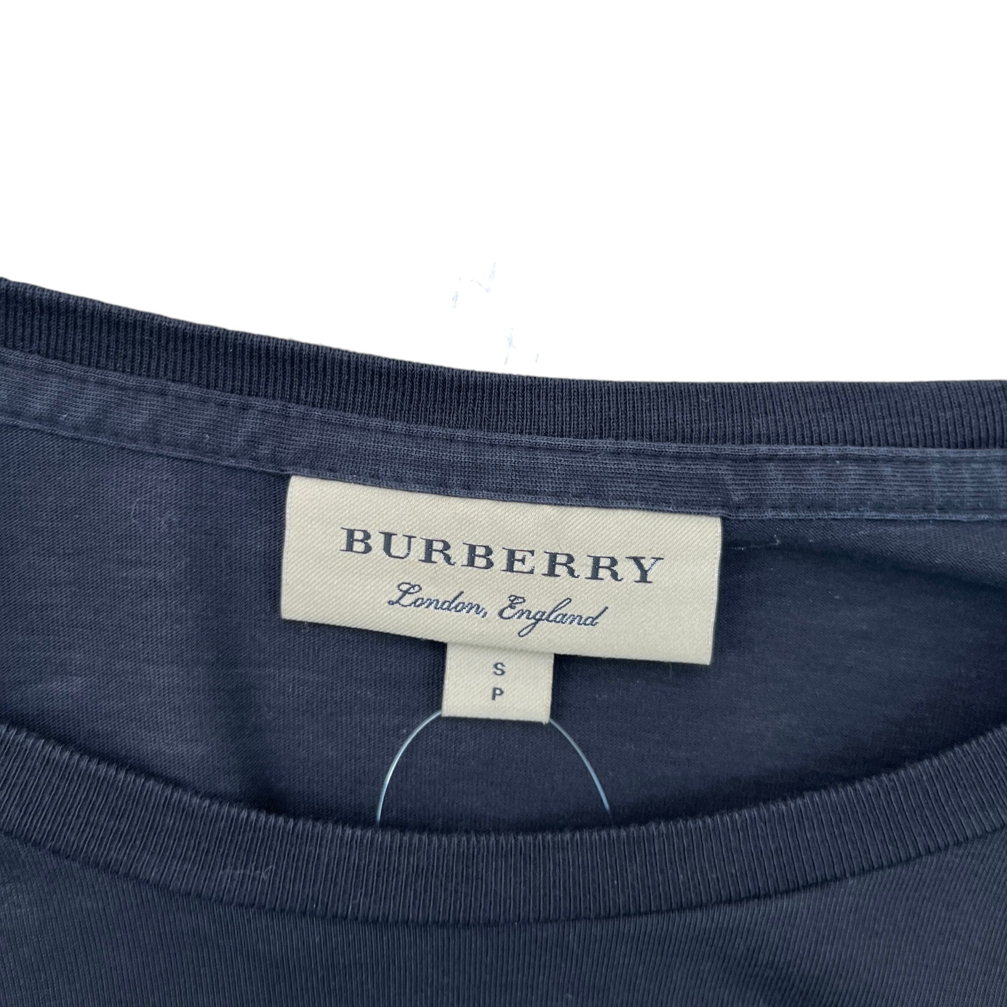 Men's Embroidered Logo Long Sleeve T-Shirt Black Size S