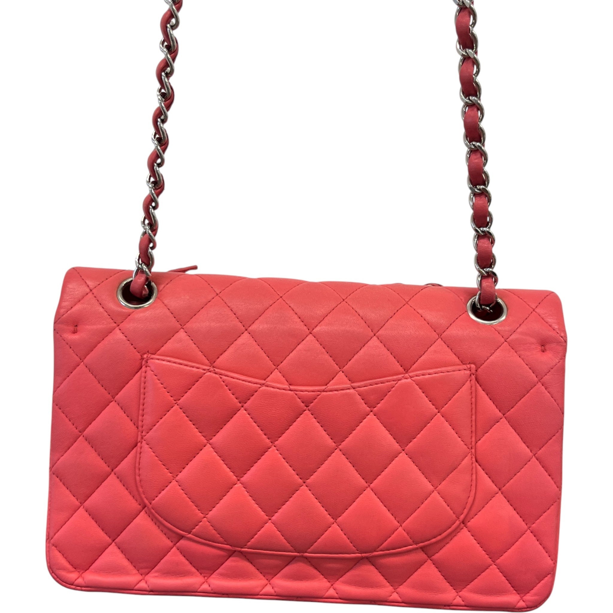Women's Medium Lambskin Classic Flap Raspberry Bag Pink