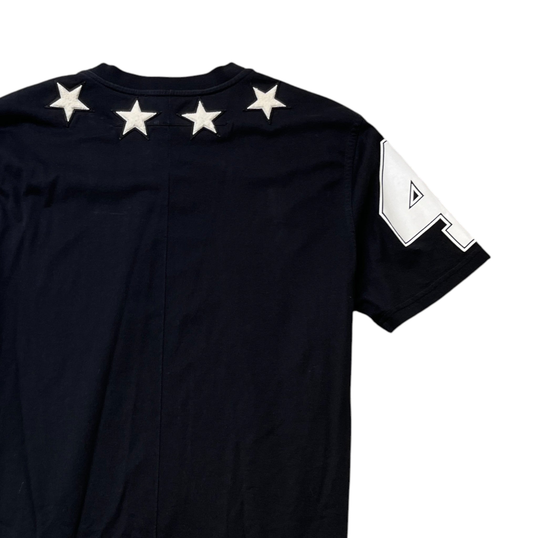 Men's Star Embroidered T-Shirt Black Size L