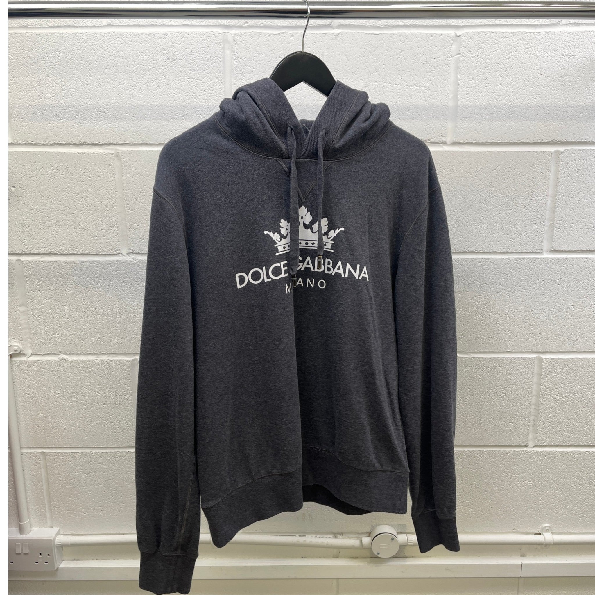 Men's Logo Print Hoodie Grey Size IT 48 / UK M